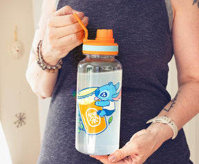Disney Lilo & Stitch Bubble Tea Plastic Water Bottle and Decal Sticker Set