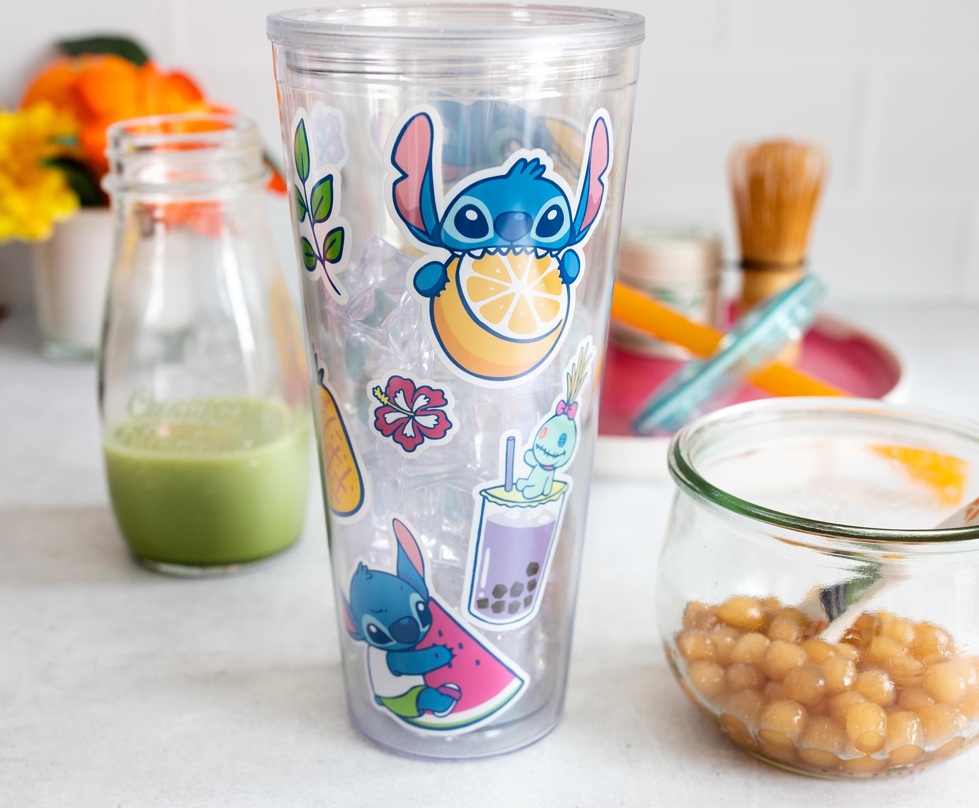 Disney Lilo & Stitch Boba Tea Carnival Cup with Lid and Straw | Holds 24 Ounces