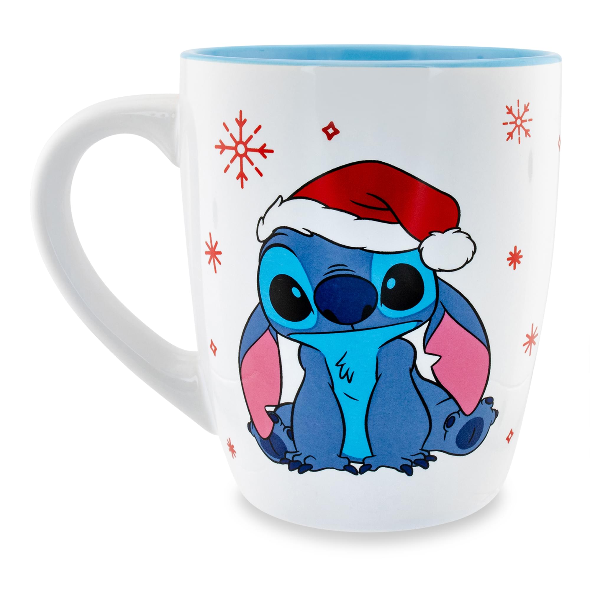 Disney Lilo & Stitch Santa Hat Jumbo Curved Ceramic Latte Mug | Holds 25 Ounces