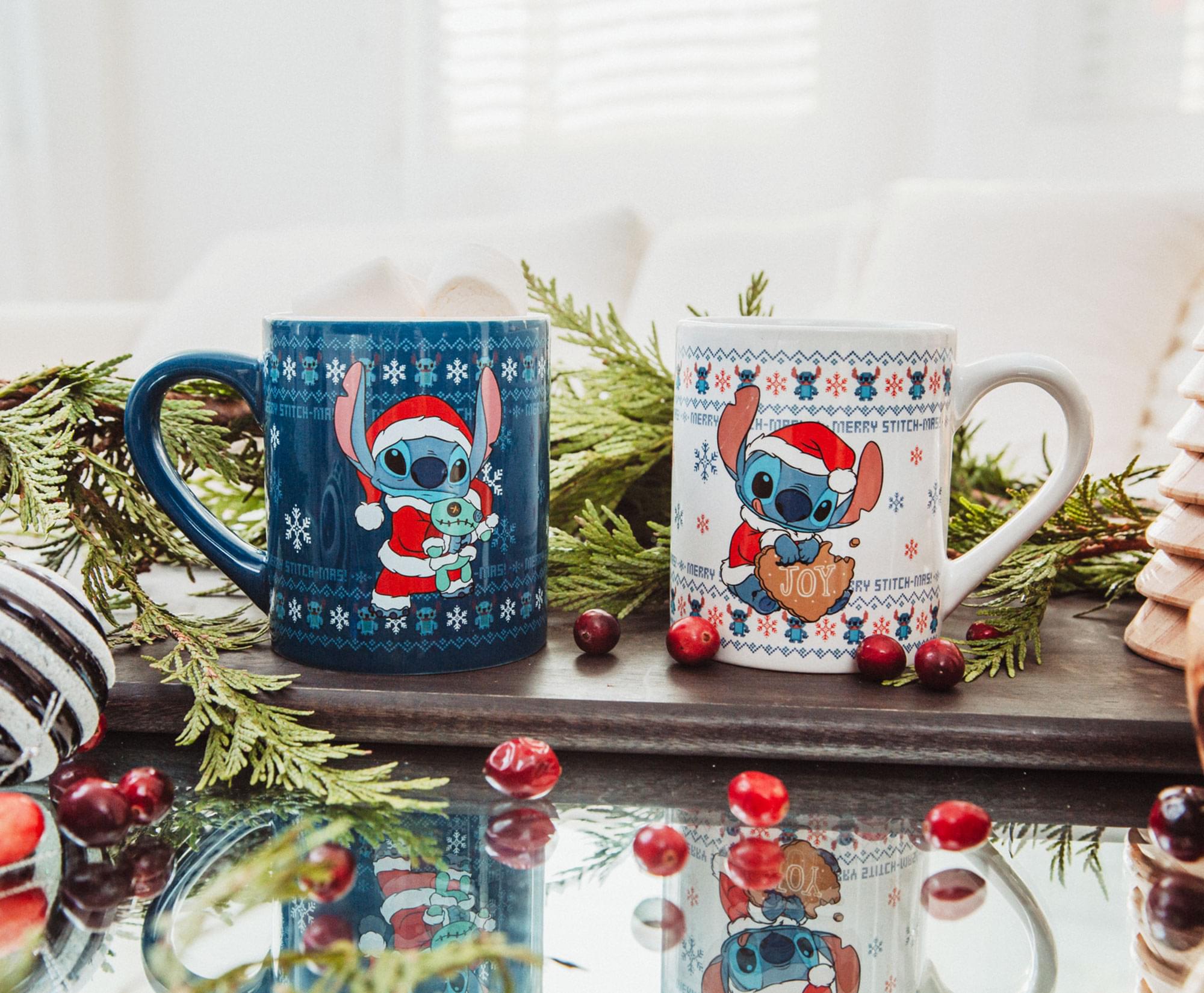 Disney Lilo & Stitch Holiday Sweaters Ceramic Mugs | Set of 2