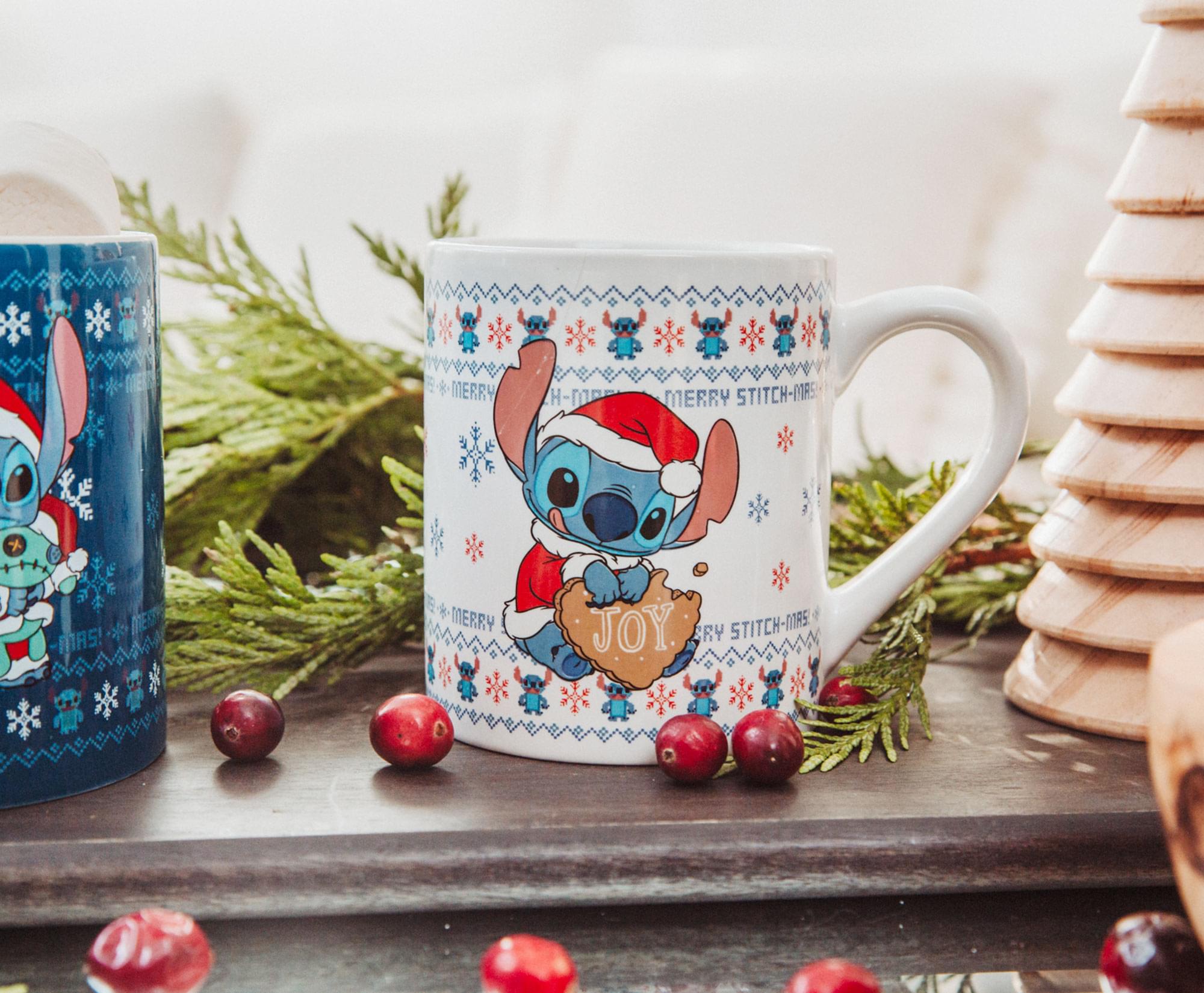 Disney Lilo & Stitch Holiday Sweaters Ceramic Mugs | Set of 2