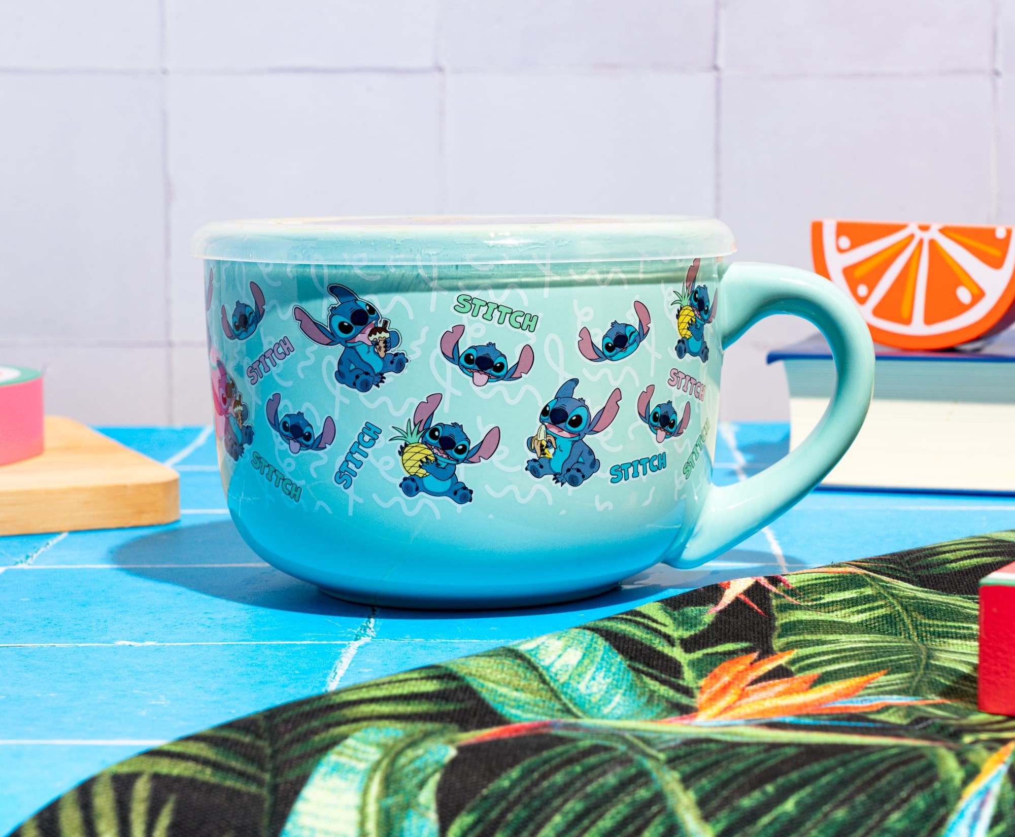 Disney Lilo & Stitch Snack Toss 24-Ounce Ceramic Soup Mug With Vented Lid