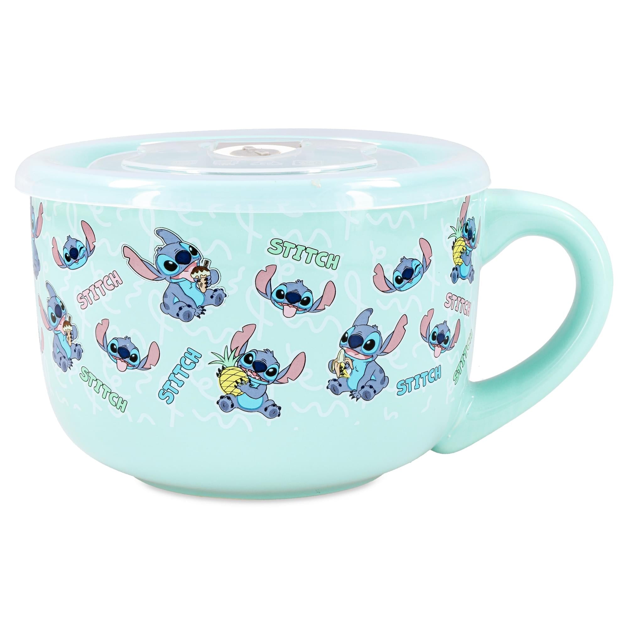 Disney Lilo & Stitch Snack Toss 24-Ounce Ceramic Soup Mug With Vented Lid
