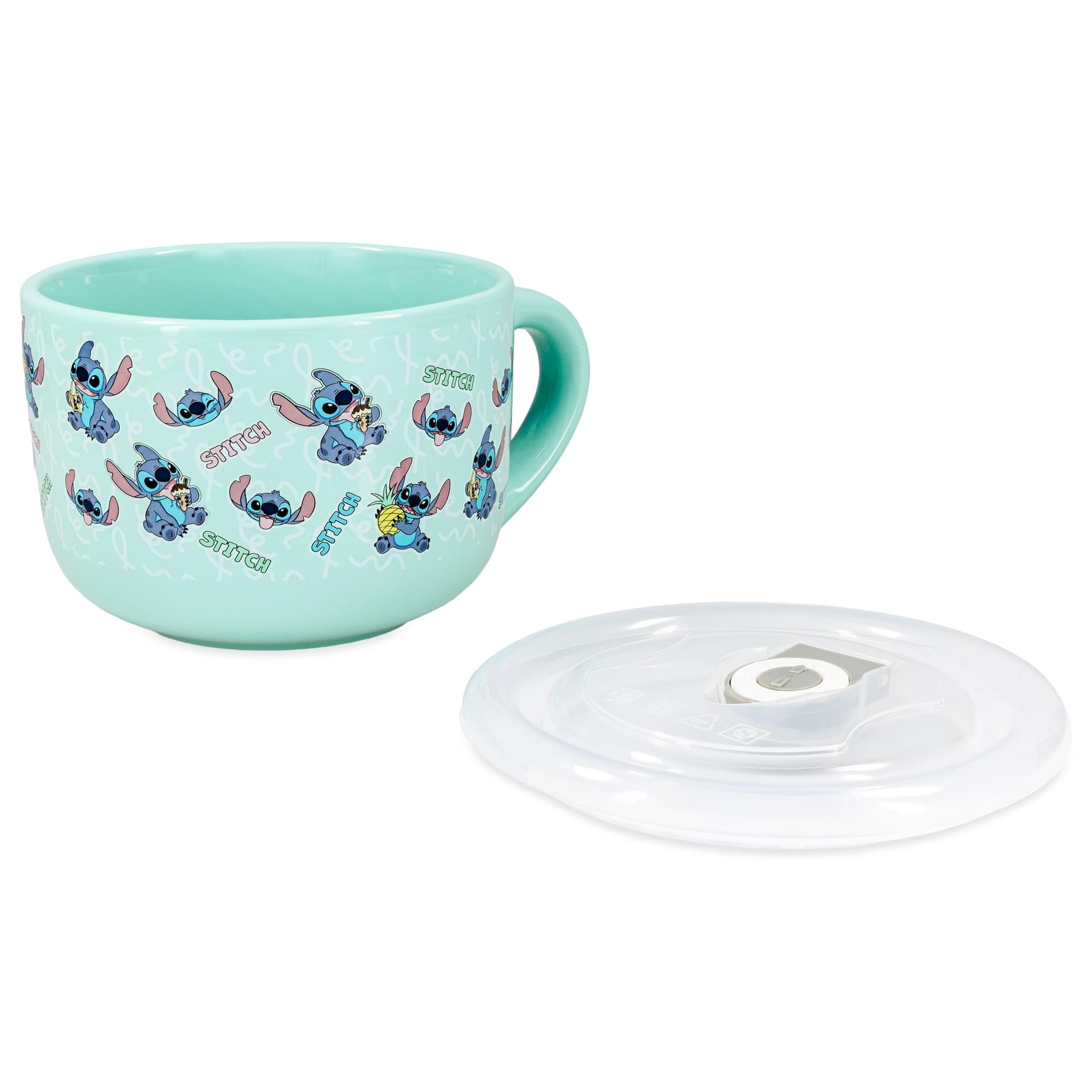 Disney Lilo & Stitch Snack Toss 24-Ounce Ceramic Soup Mug With Vented Lid