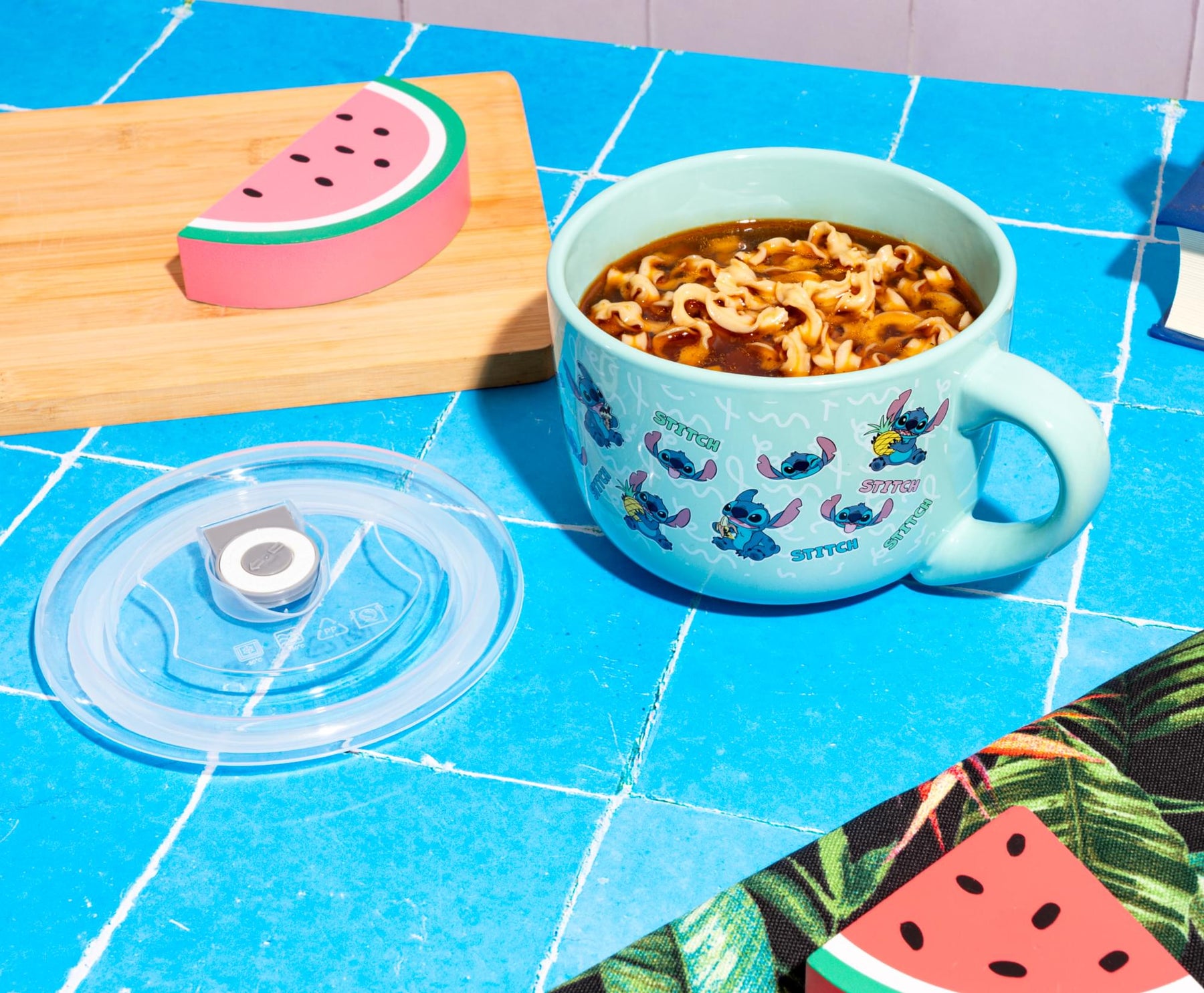 Disney Lilo & Stitch Snack Toss 24-Ounce Ceramic Soup Mug With Vented Lid