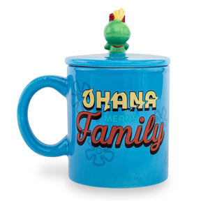 Disney Lilo & Stitch "Ohana Means Family" Ceramic Mug With Lid | Holds 18 Ounces