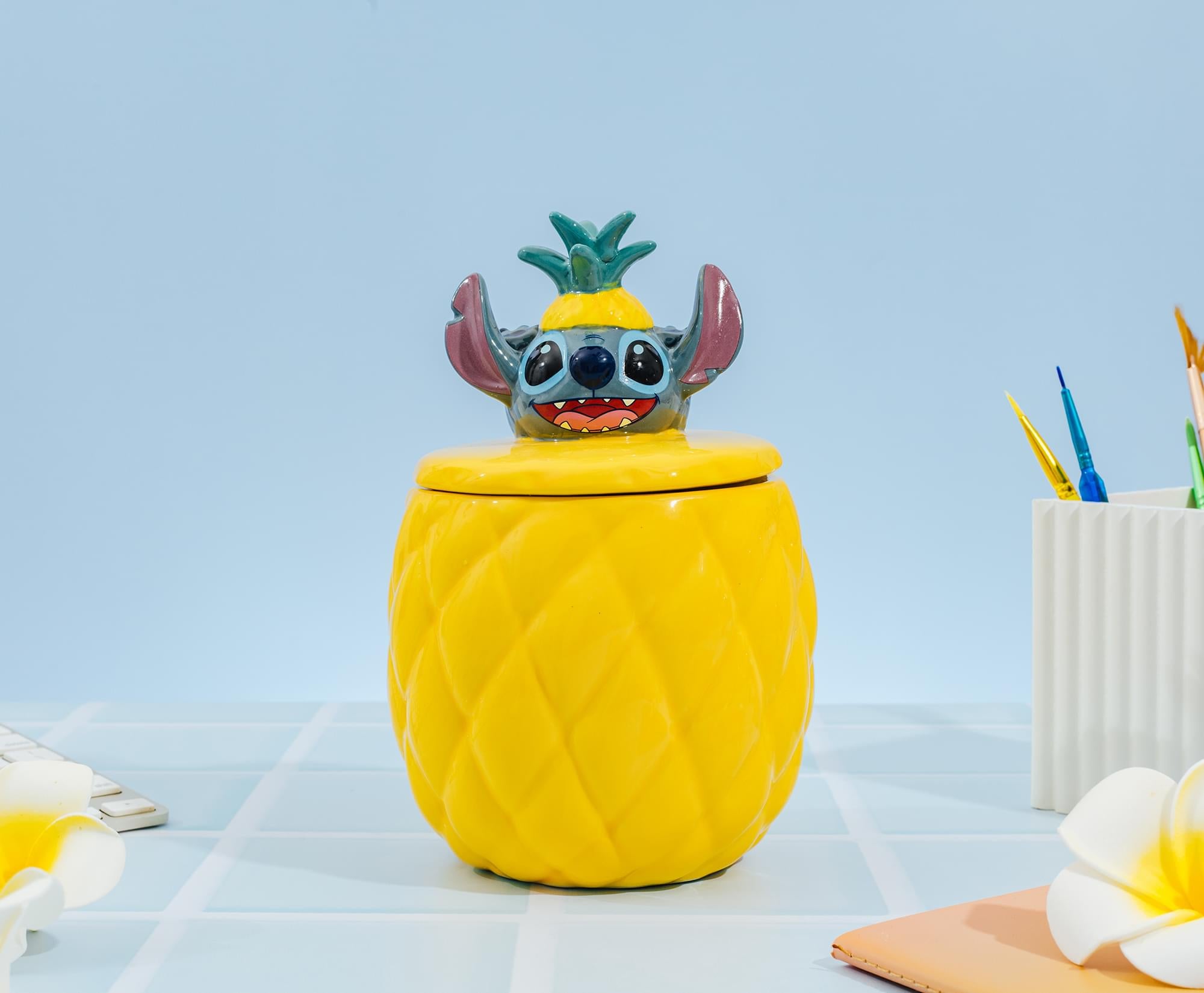 Disney Lilo & Stitch Pineapple 8-Inch Sculpted Ceramic Snack Jar