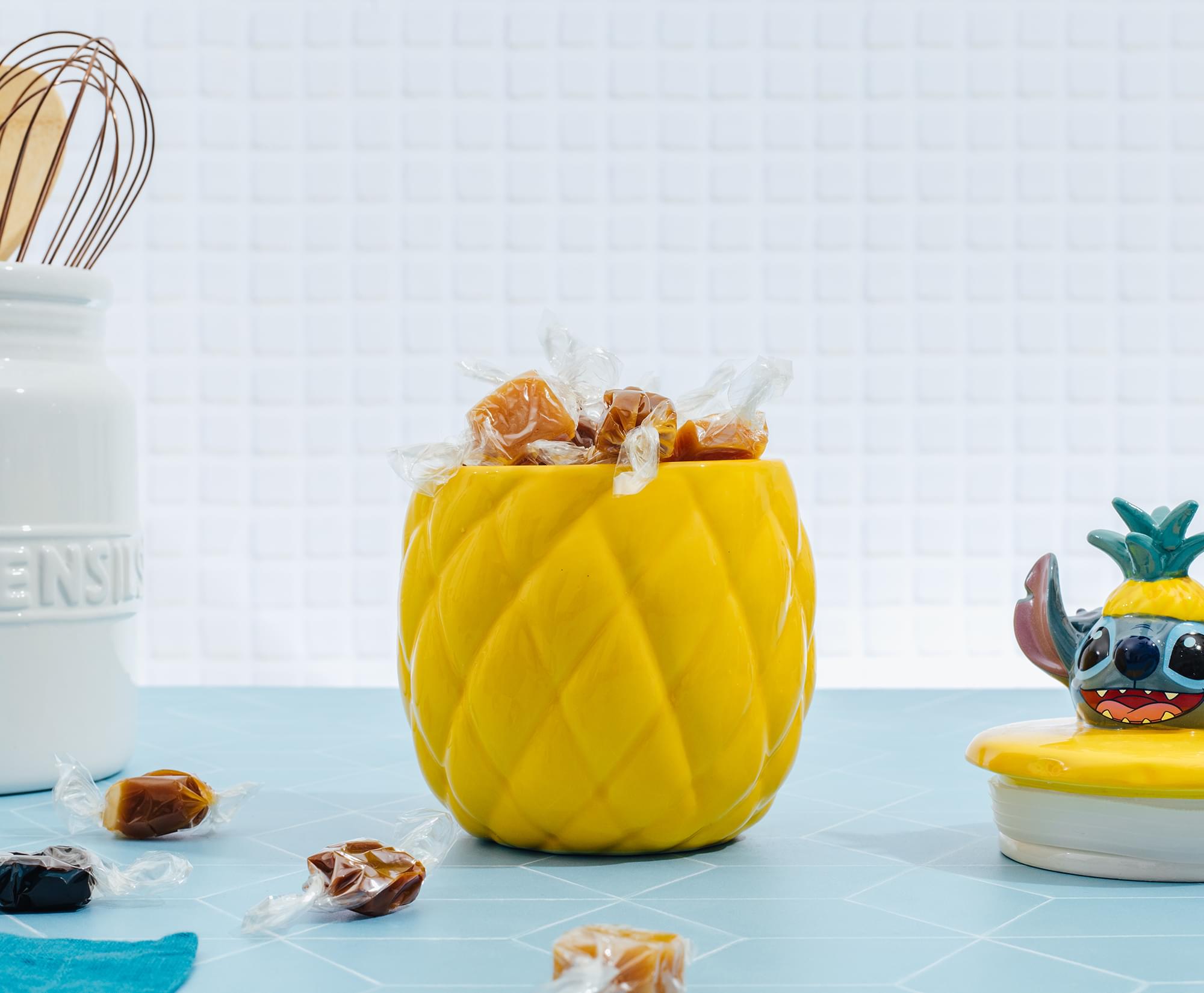 Disney Lilo & Stitch Pineapple 8-Inch Sculpted Ceramic Snack Jar