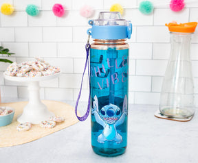 Disney Lilo & Stitch "Chilled Vibes" Water Bottle With Lid and Strap | 33 Ounces