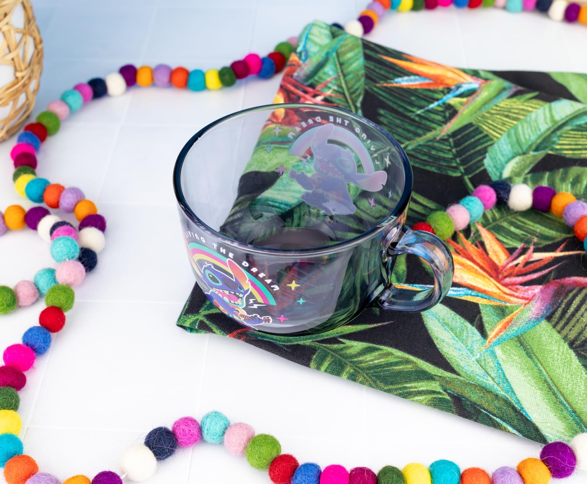 Disney Lilo & Stitch "Living The Dream" Glass Mug | Holds 16 Ounces