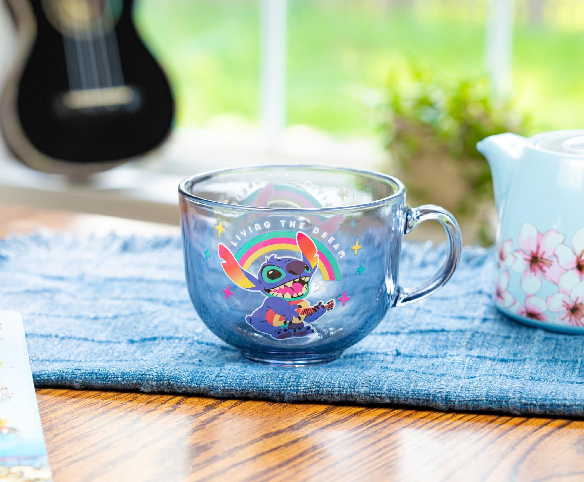 Disney Lilo & Stitch "Living The Dream" Glass Mug | Holds 16 Ounces