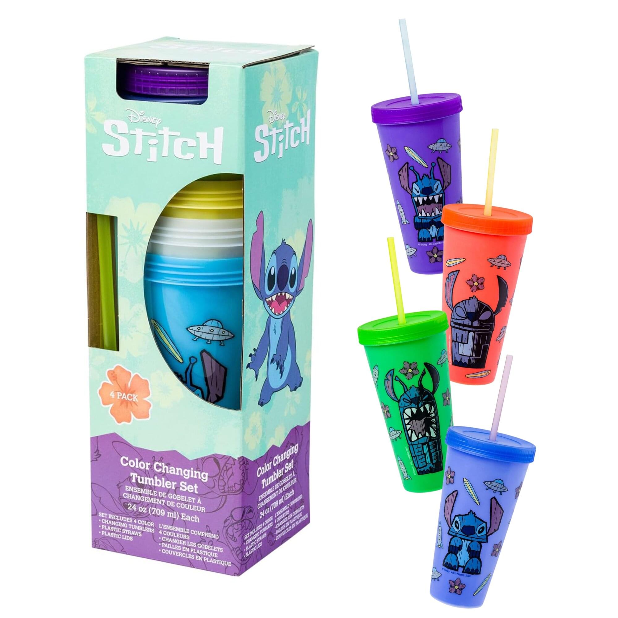 Disney Lilo & Stitch Tiki 24-Ounce Color-Changing Plastic Tumbler Set