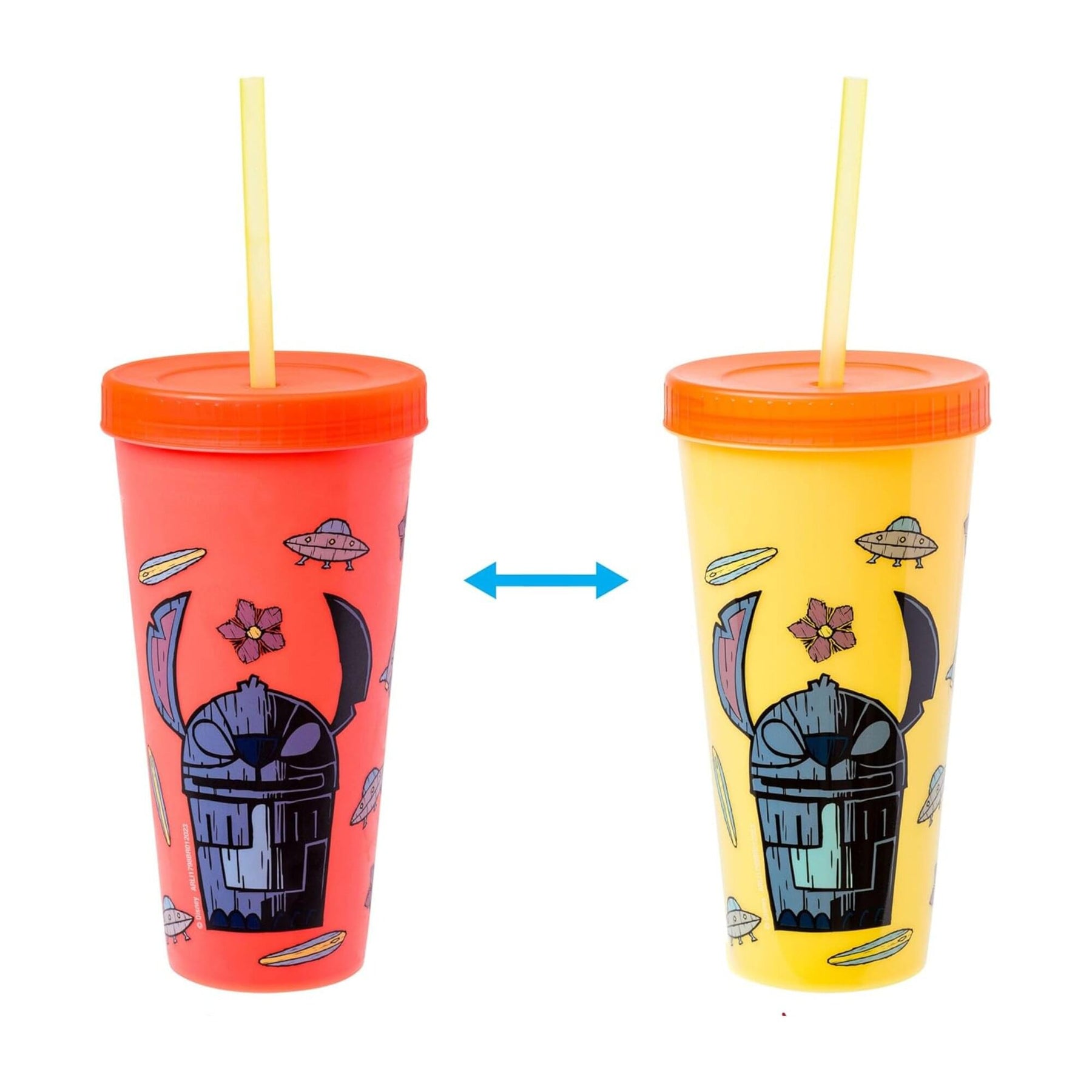 Disney Lilo & Stitch Tiki 24-Ounce Color-Changing Plastic Tumbler Set