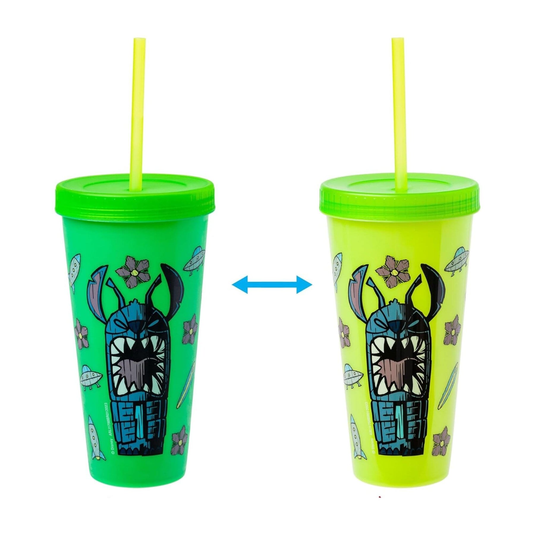 Disney Lilo & Stitch Tiki 24-Ounce Color-Changing Plastic Tumbler Set
