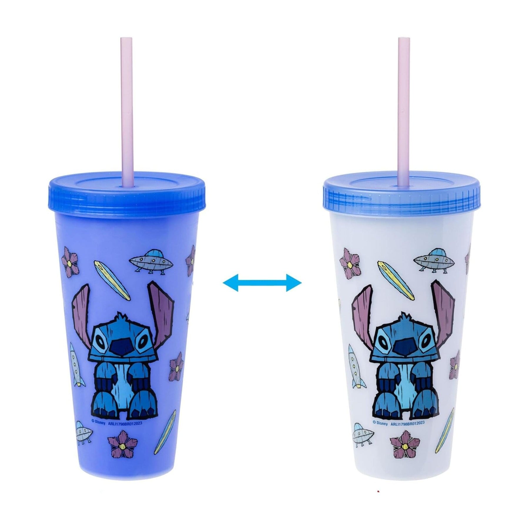 Disney Lilo & Stitch Tiki 24-Ounce Color-Changing Plastic Tumbler Set