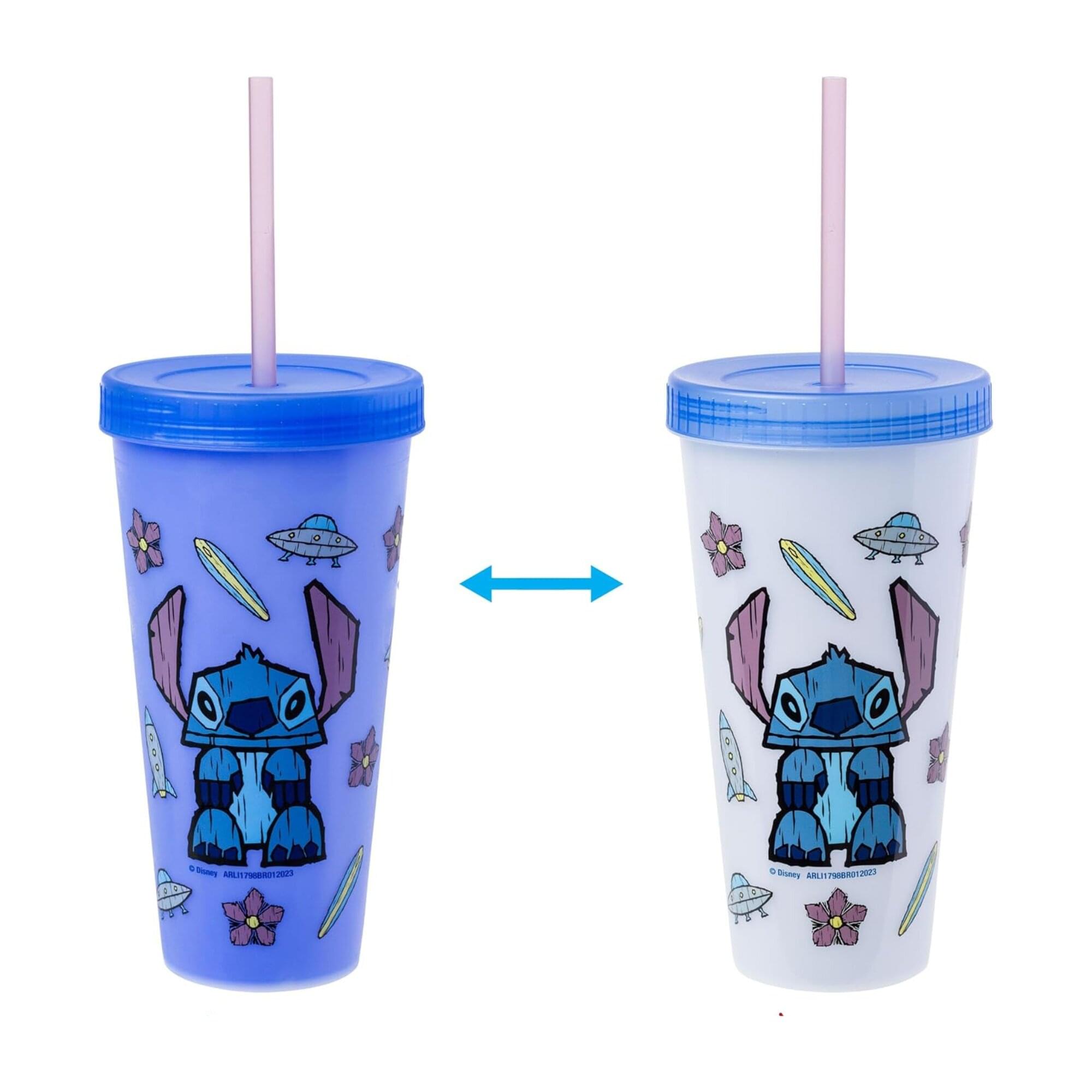 Disney Lilo & Stitch Tiki 24-Ounce Color-Changing Plastic Tumbler Set