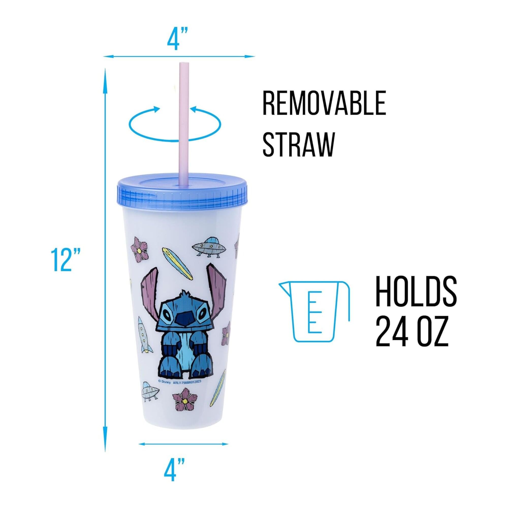 Disney Lilo & Stitch Tiki 24-Ounce Color-Changing Plastic Tumbler Set