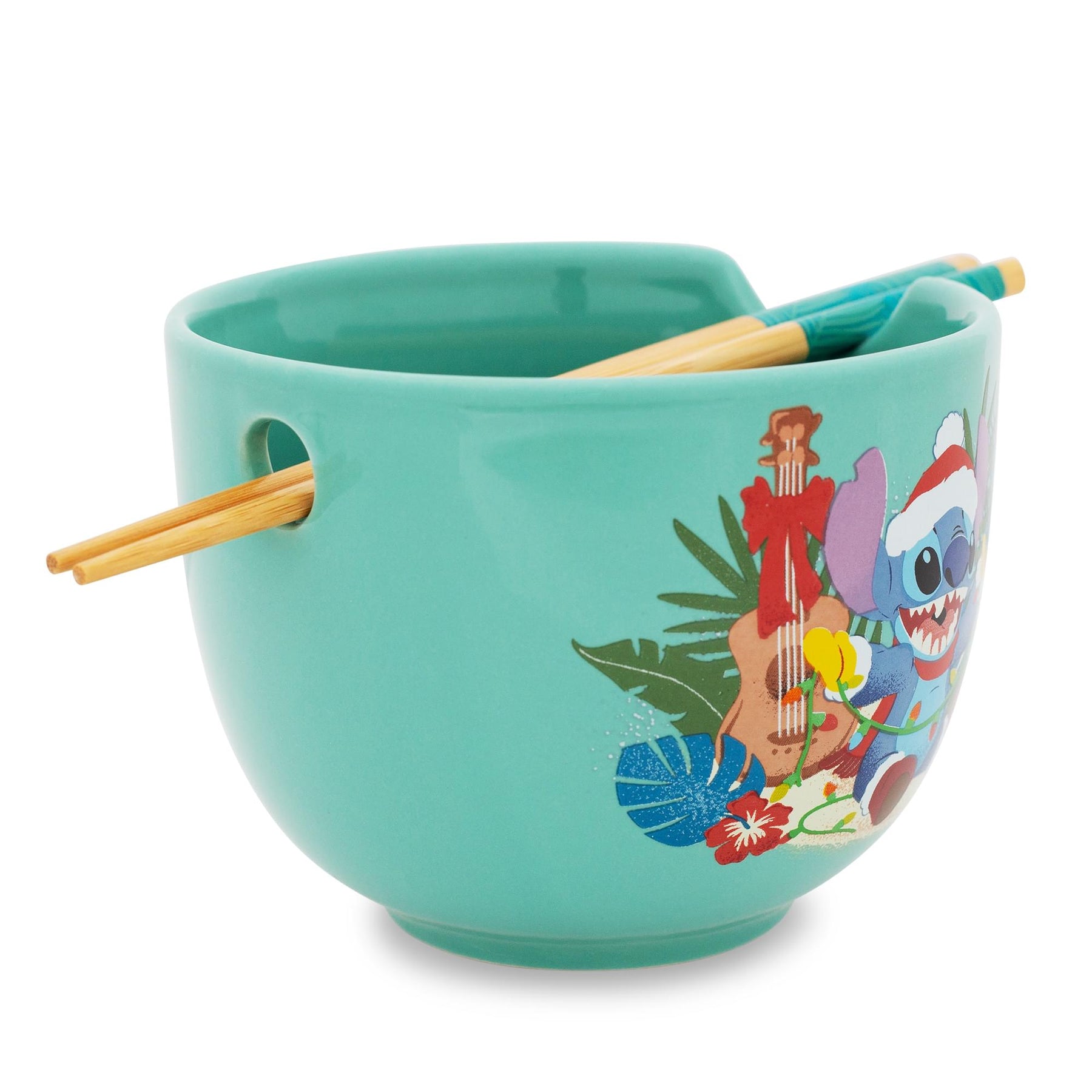 Disney Lilo & Stitch Holiday 20-Ounce Ceramic Ramen Bowl and Chopstick Set