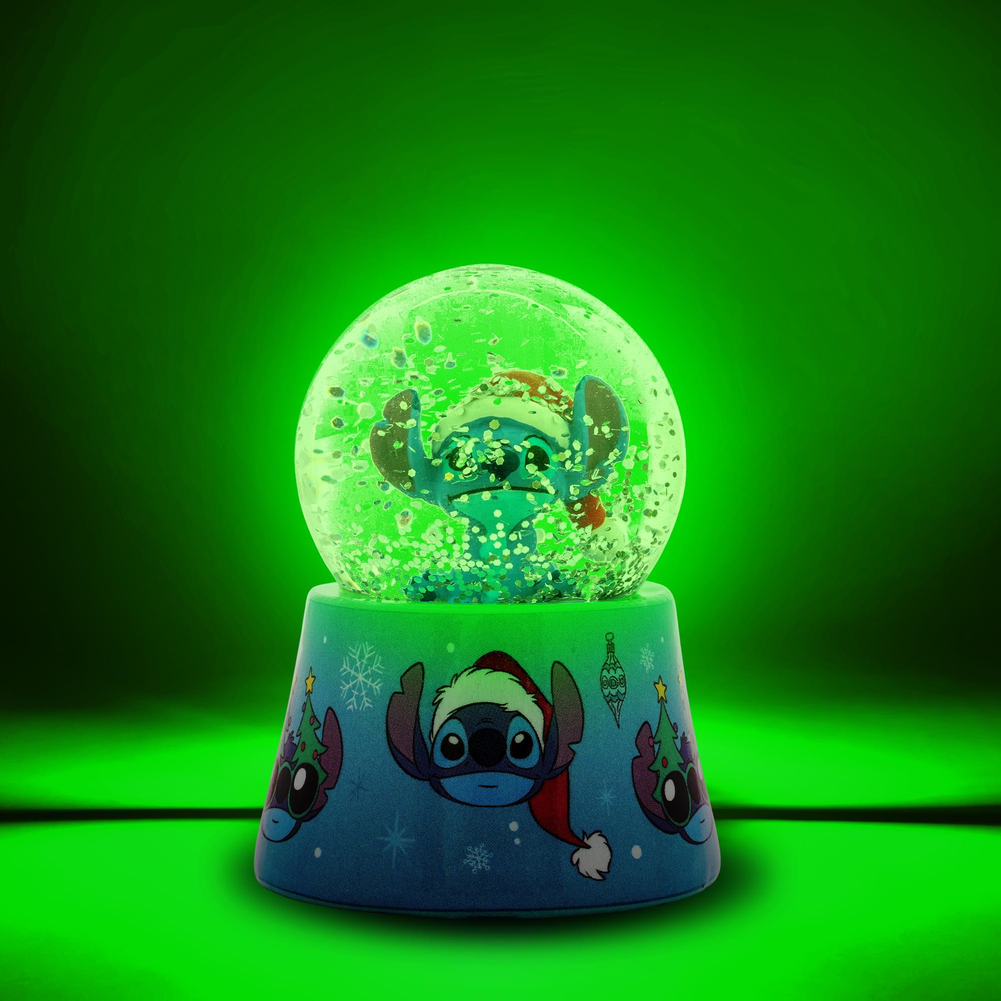 Disney Lilo & Stitch Santa Stitch 3-Inch Mini Light-Up Snow Globe