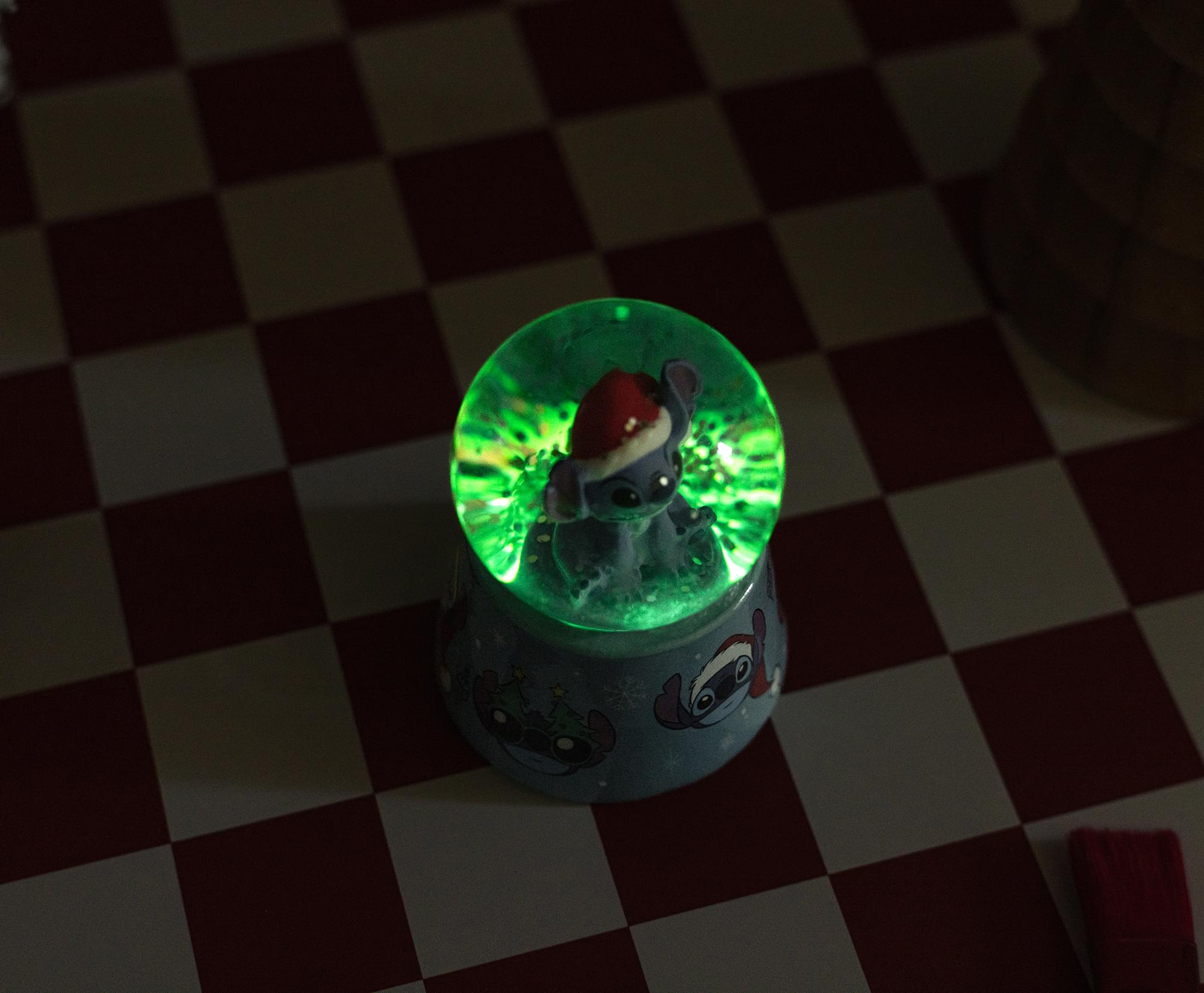 Disney Lilo & Stitch Santa Stitch 3-Inch Mini Light-Up Snow Globe
