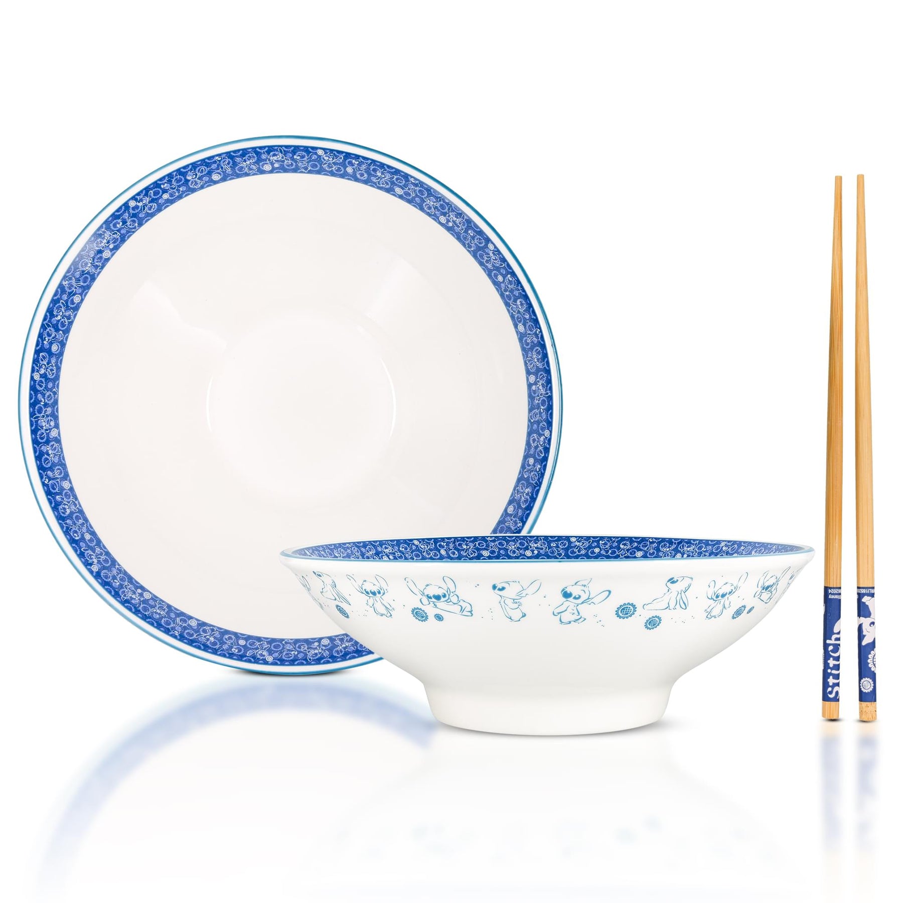 Disney Lilo & Stitch Sunflower 30-Ounce Ramen Bowl and Chopstick Set