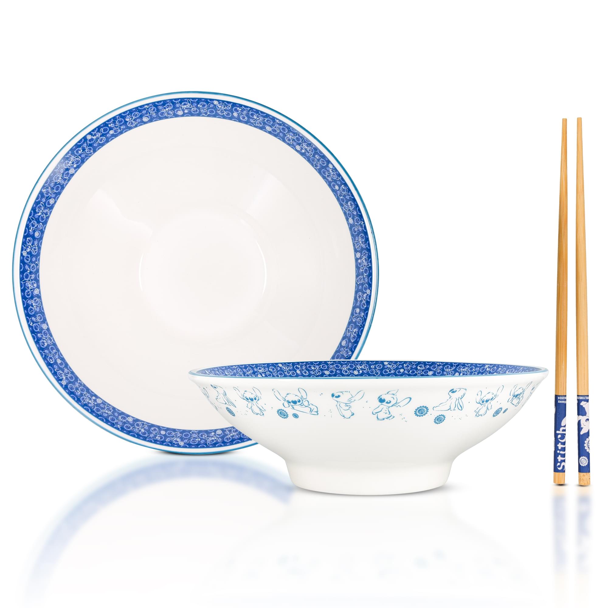 Disney Lilo & Stitch Sunflower 30-Ounce Ramen Bowl and Chopstick Set