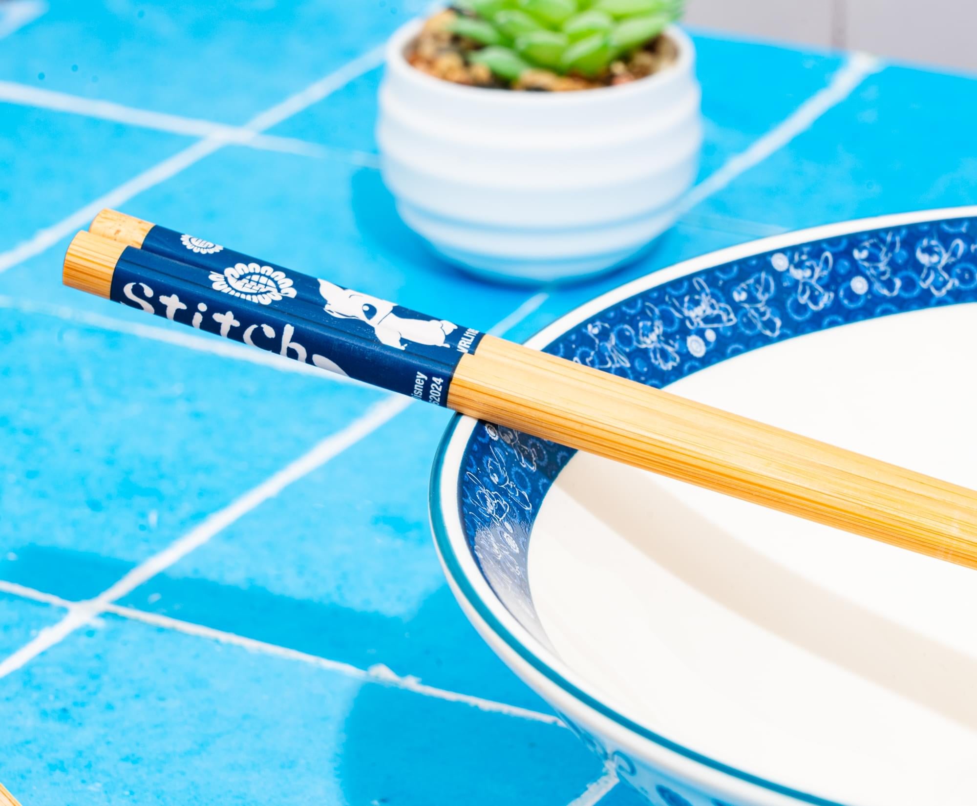 Disney Lilo & Stitch Sunflower 30-Ounce Ramen Bowl and Chopstick Set