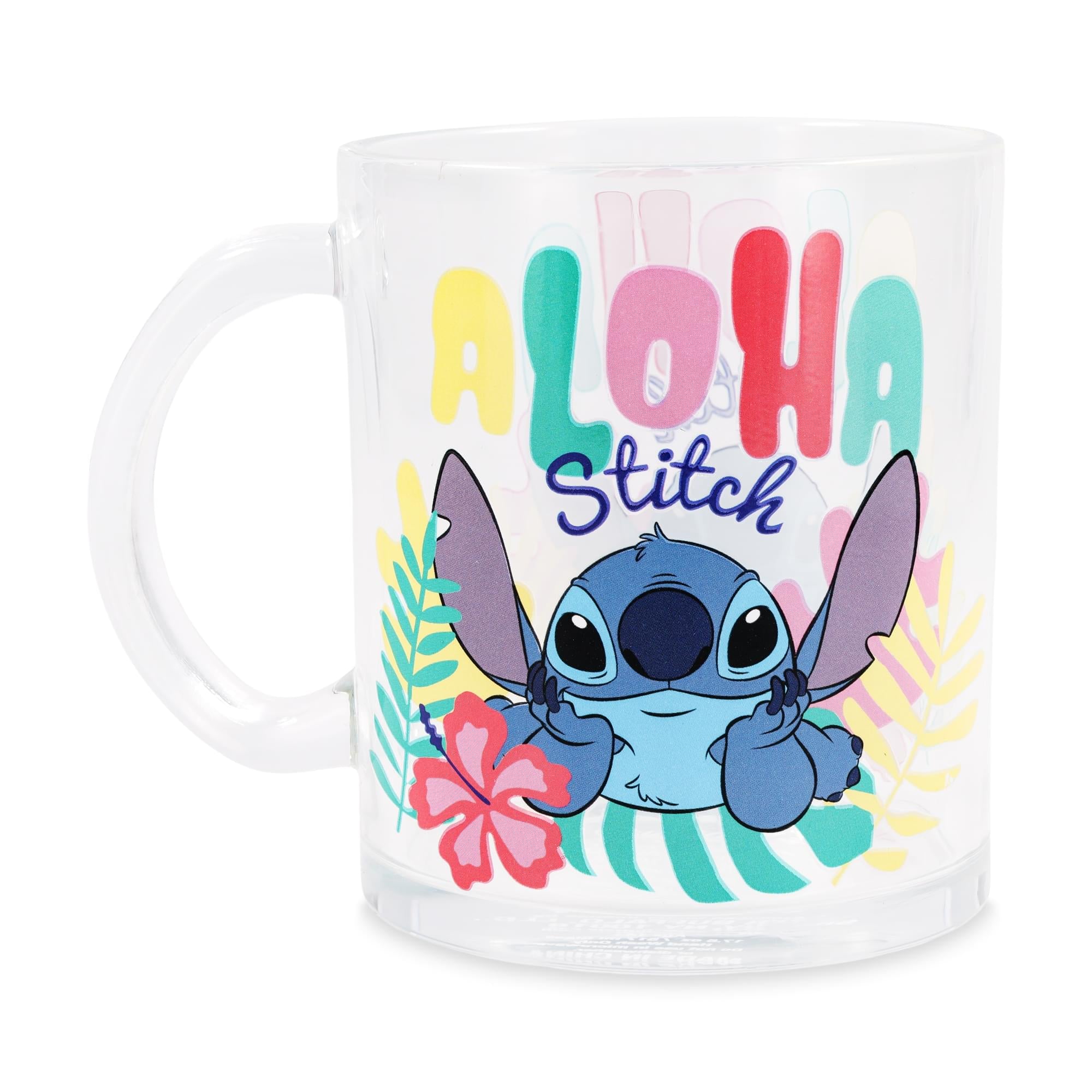 Disney Lilo & Stitch "Aloha" 18-Ounce Glass Coffee Mug
