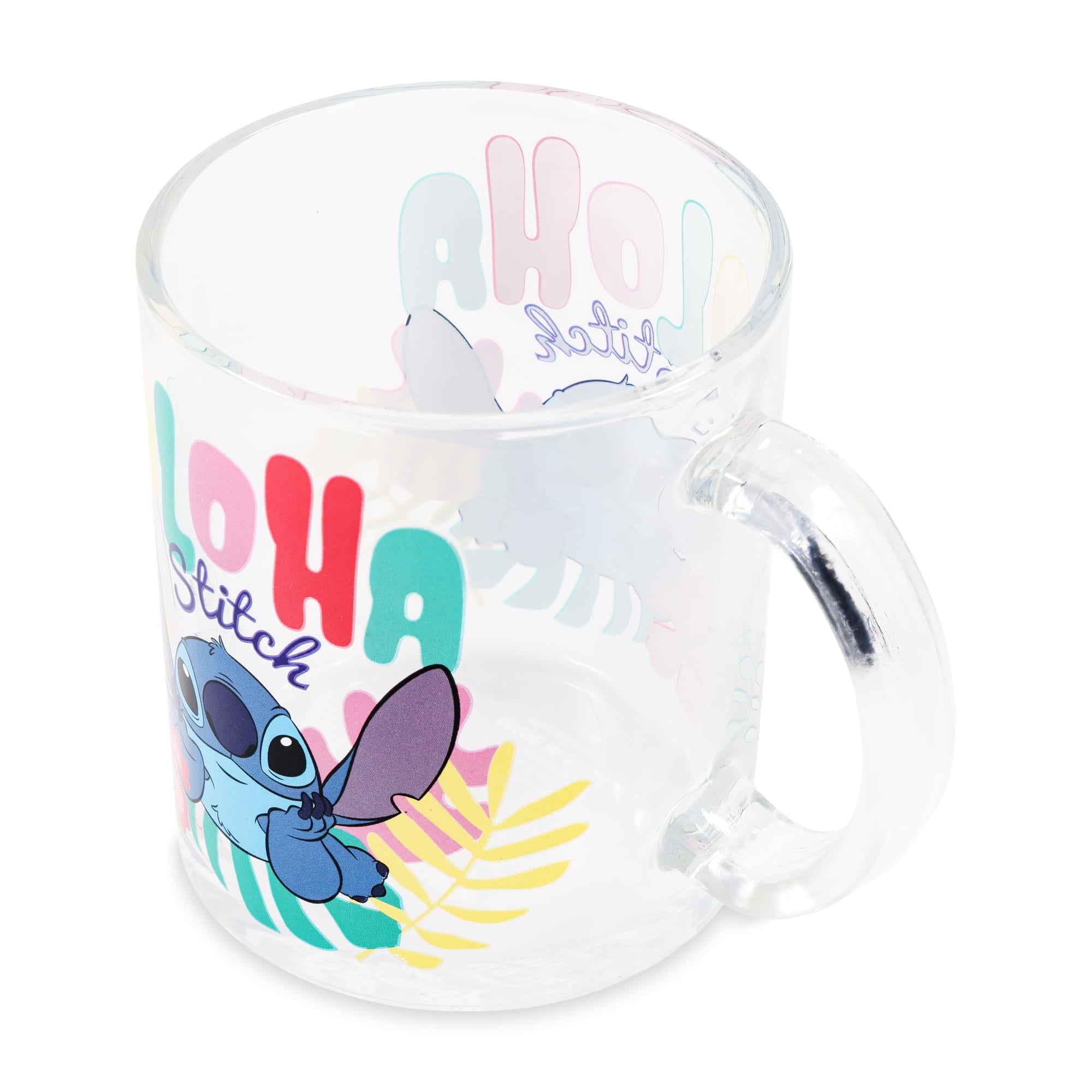 Disney Lilo & Stitch "Aloha" 18-Ounce Glass Coffee Mug
