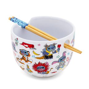 Disney Lilo & Stitch Costumes 20-Ounce Ceramic Ramen Bowl With Chopsticks