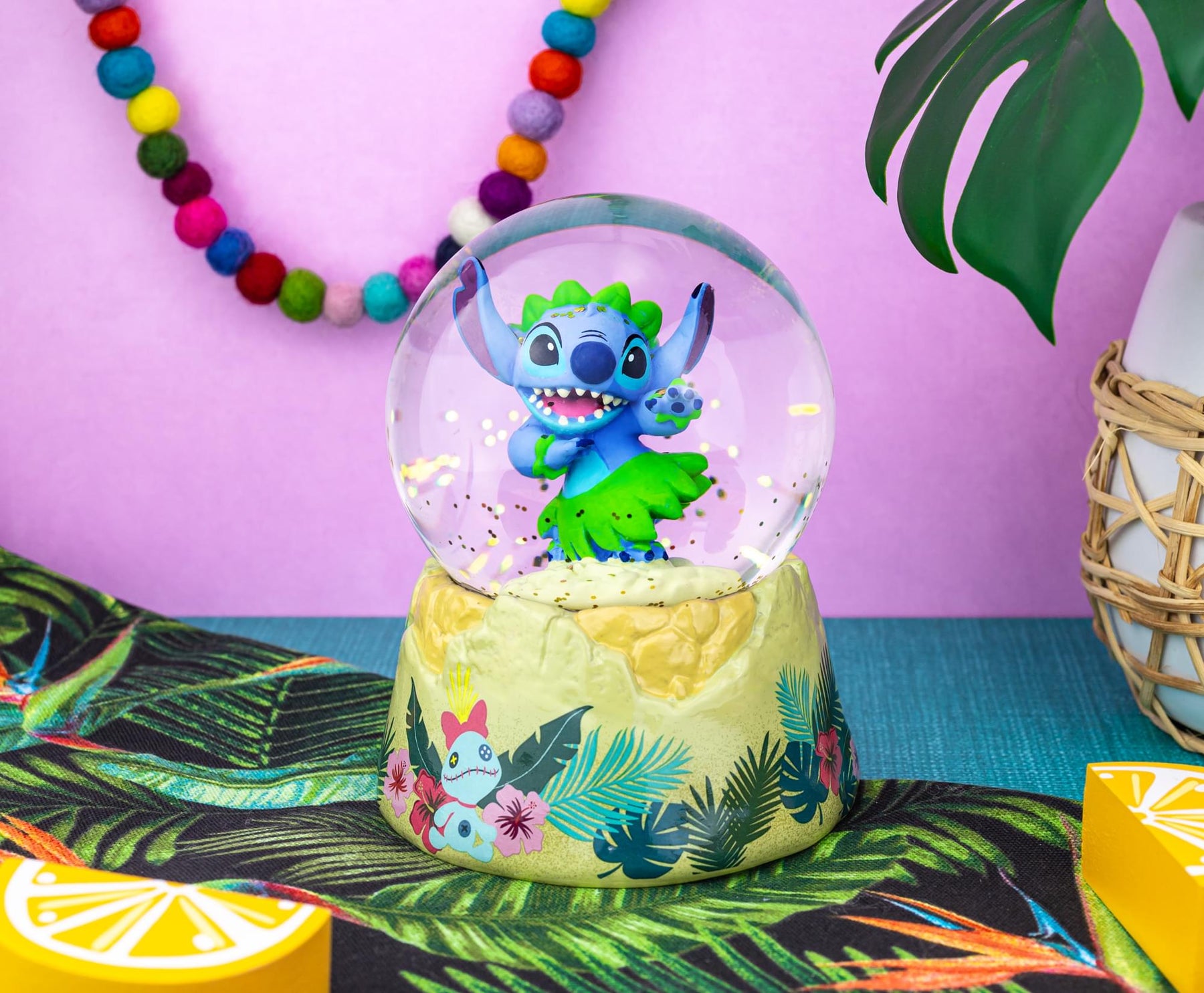Disney Lilo & Stitch Hula Dancing Snow Globe | 6 Inches Tall