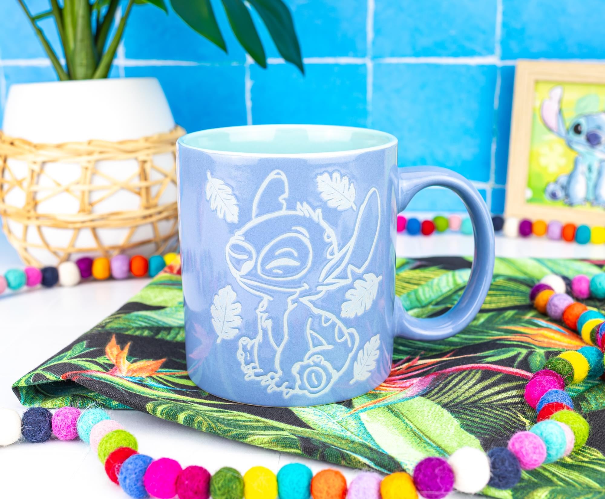 Disney Lilo & Stitch "Cute But Cheeky" Wax-Resist Ceramic Mug | Holds 20 Ounces