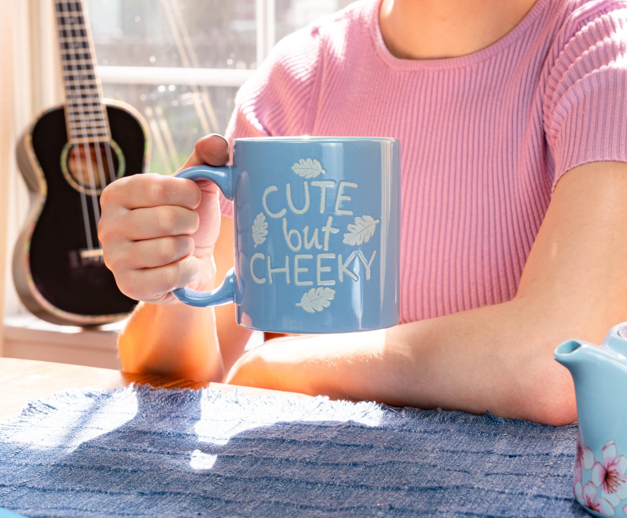 Disney Lilo & Stitch "Cute But Cheeky" Wax-Resist Ceramic Mug | Holds 20 Ounces