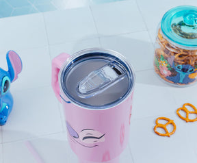 Disney Lilo & Stitch Angel Stainless Steel Tumbler With Handle | Holds 40 Ounces