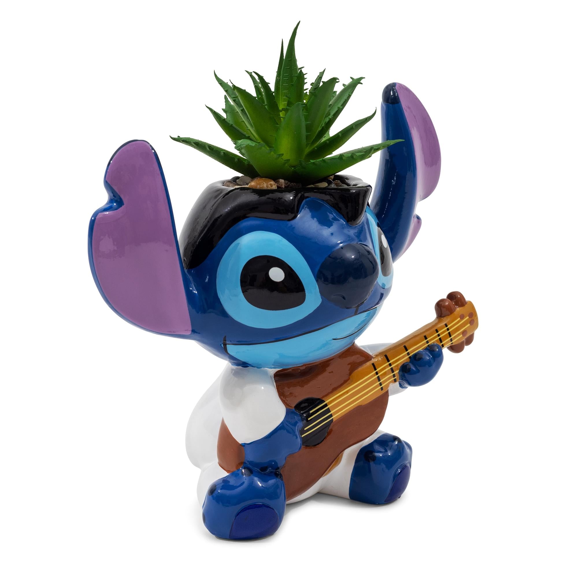 Disney Lilo & Stitch Elvis 6-Inch Ceramic Mini Planter With Artificial Succulent