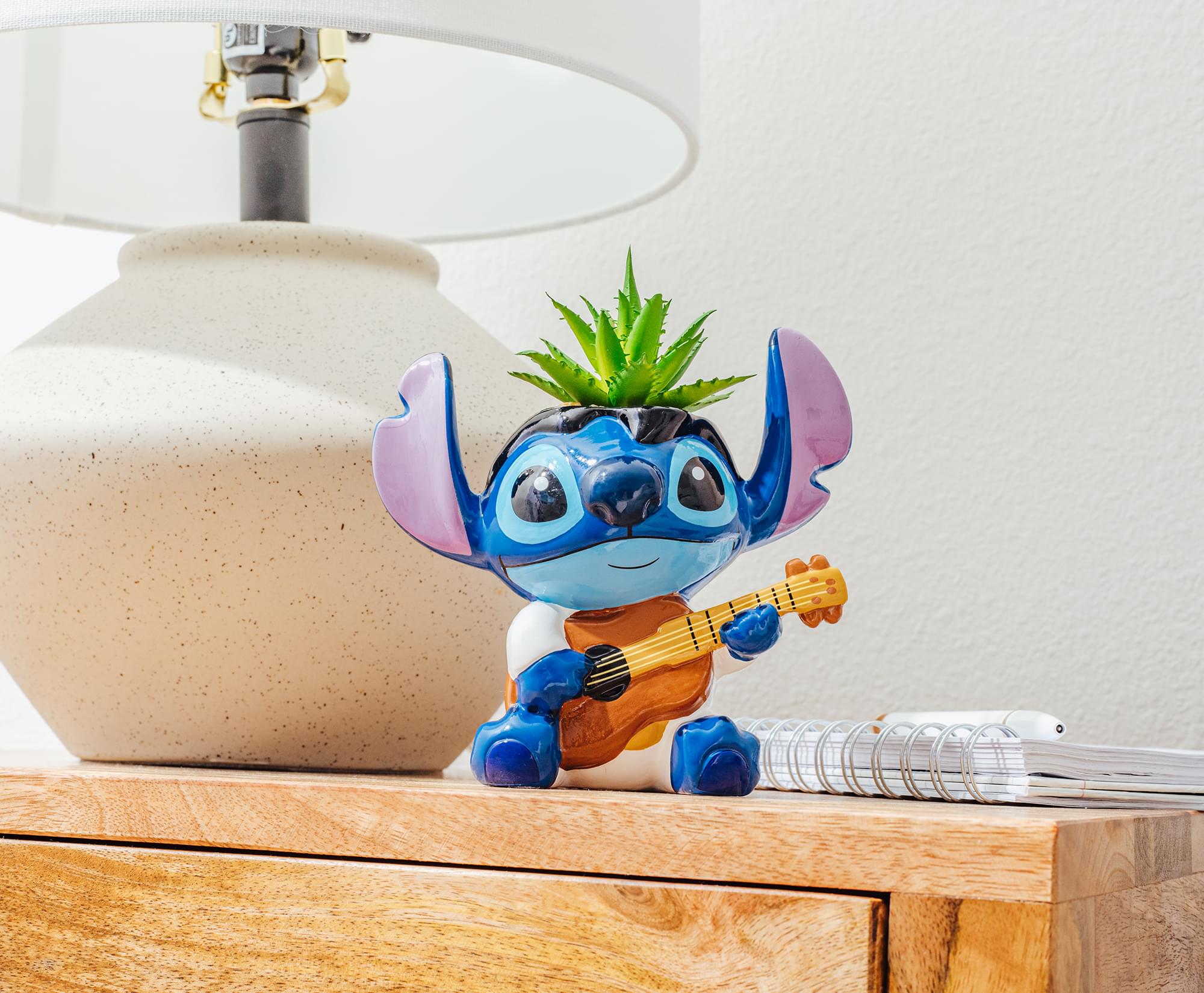 Disney Lilo & Stitch Elvis 6-Inch Ceramic Mini Planter With Artificial Succulent
