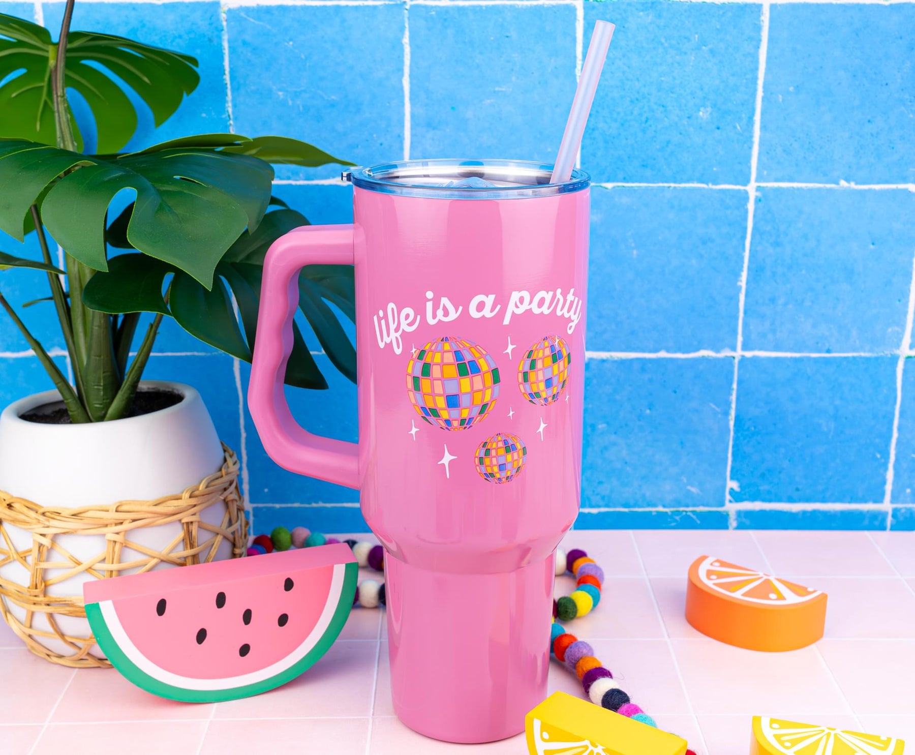 Disney Lilo & Stitch "Life Is A Party" 40-Ounce Stainless Steel Tumbler