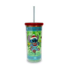 Disney Lilo & Stitch Holiday Lights Carnival Cup With Lid And Straw | Holds 20 Ounces