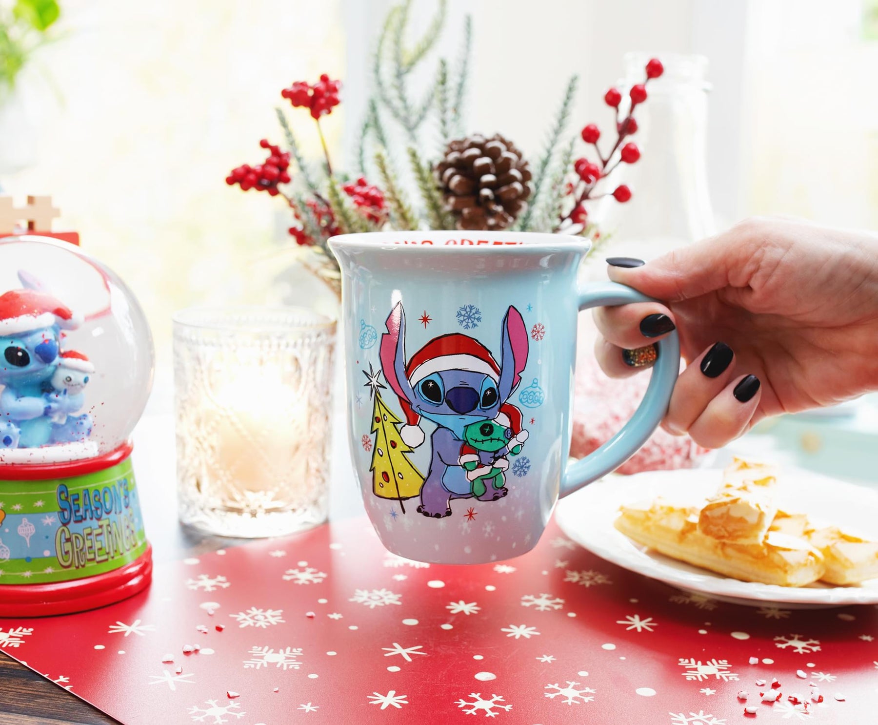 Disney Lilo & Stitch Season's Greetings Wide Rim Ceramic Mug | Holds 16  Ounces