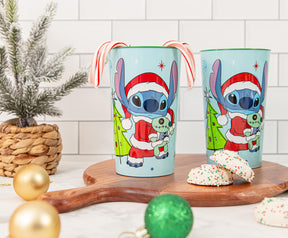 Disney Lilo & Stitch Santa Stitch 4-Piece Plastic Cup Set | Each Holds 22 Ounces