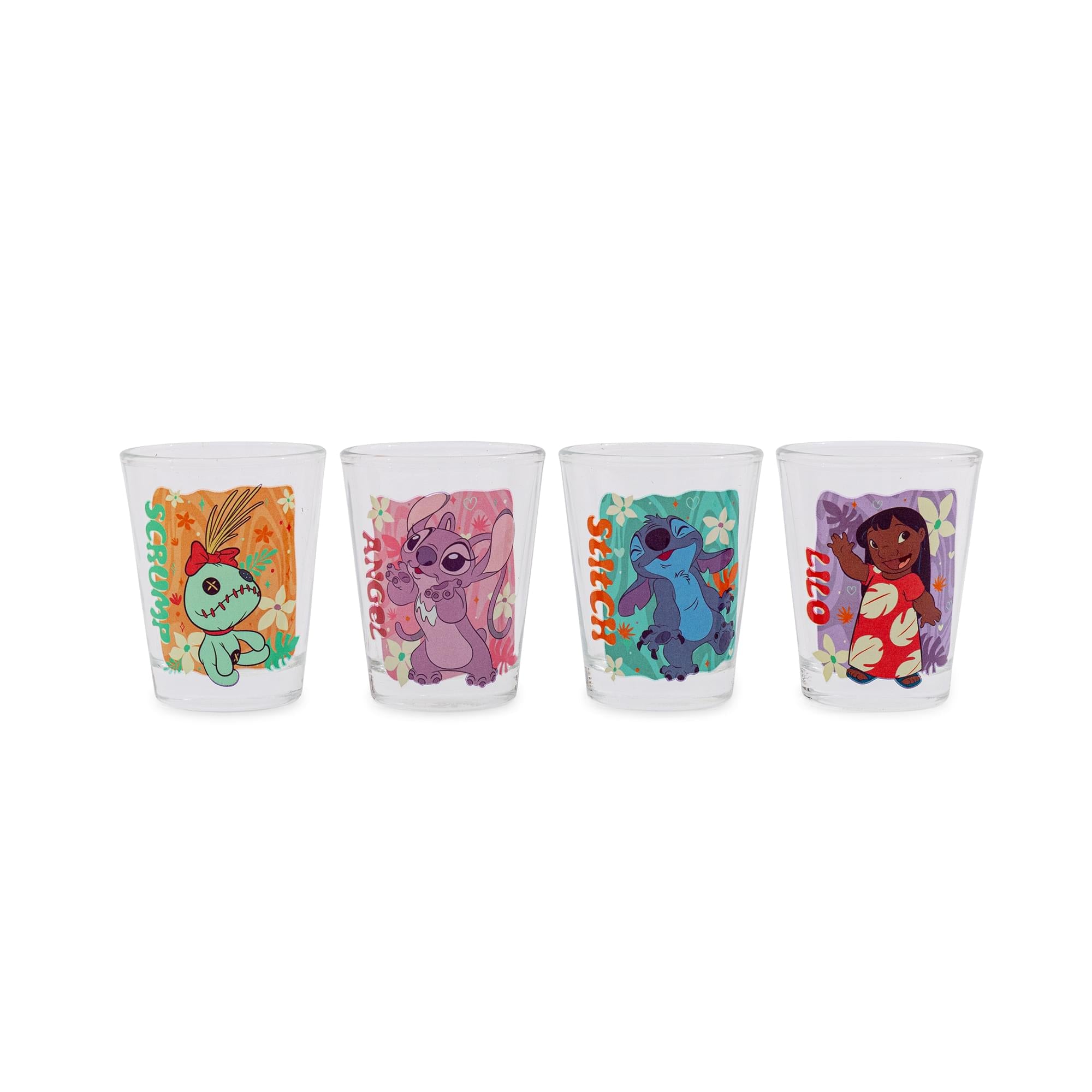 Disney Lilo & Stitch Tropical Characters 2-Ounce Mini Shot Glasses | Set of 4