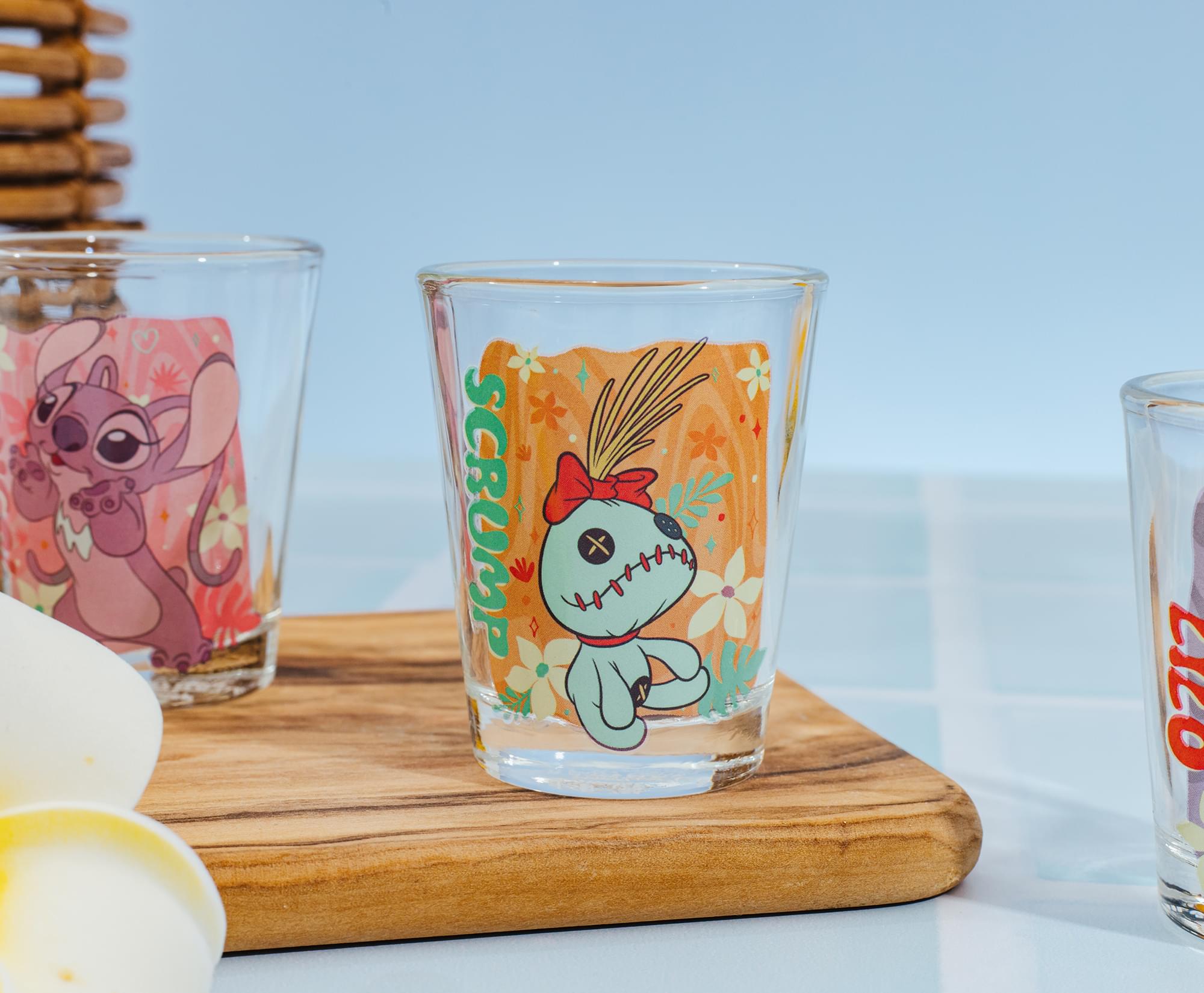 Disney Lilo & Stitch Tropical Characters 2-Ounce Mini Shot Glasses | Set of 4