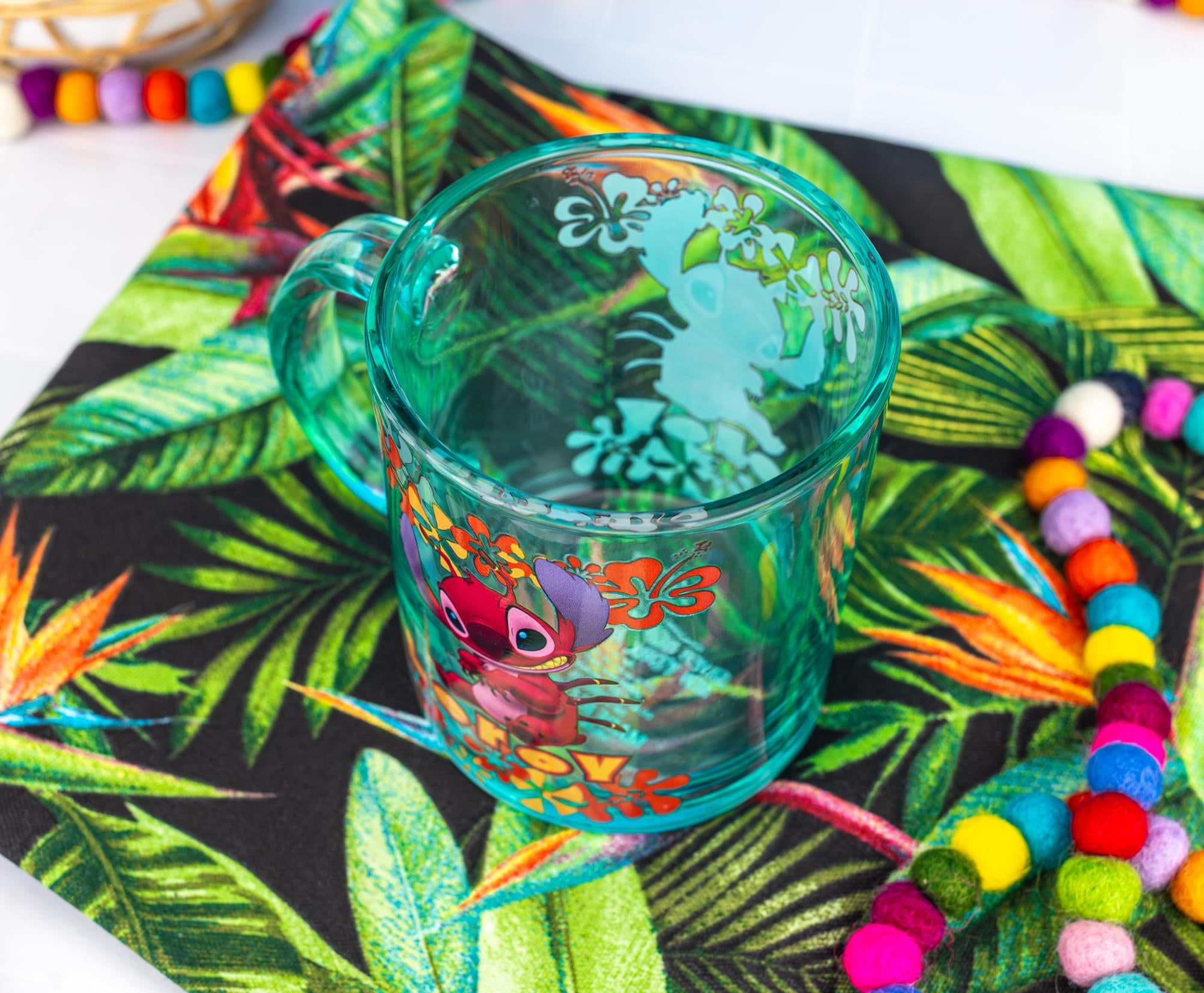 Disney Lilo & Stitch Leroy Glass Mug | Holds 18 Ounces