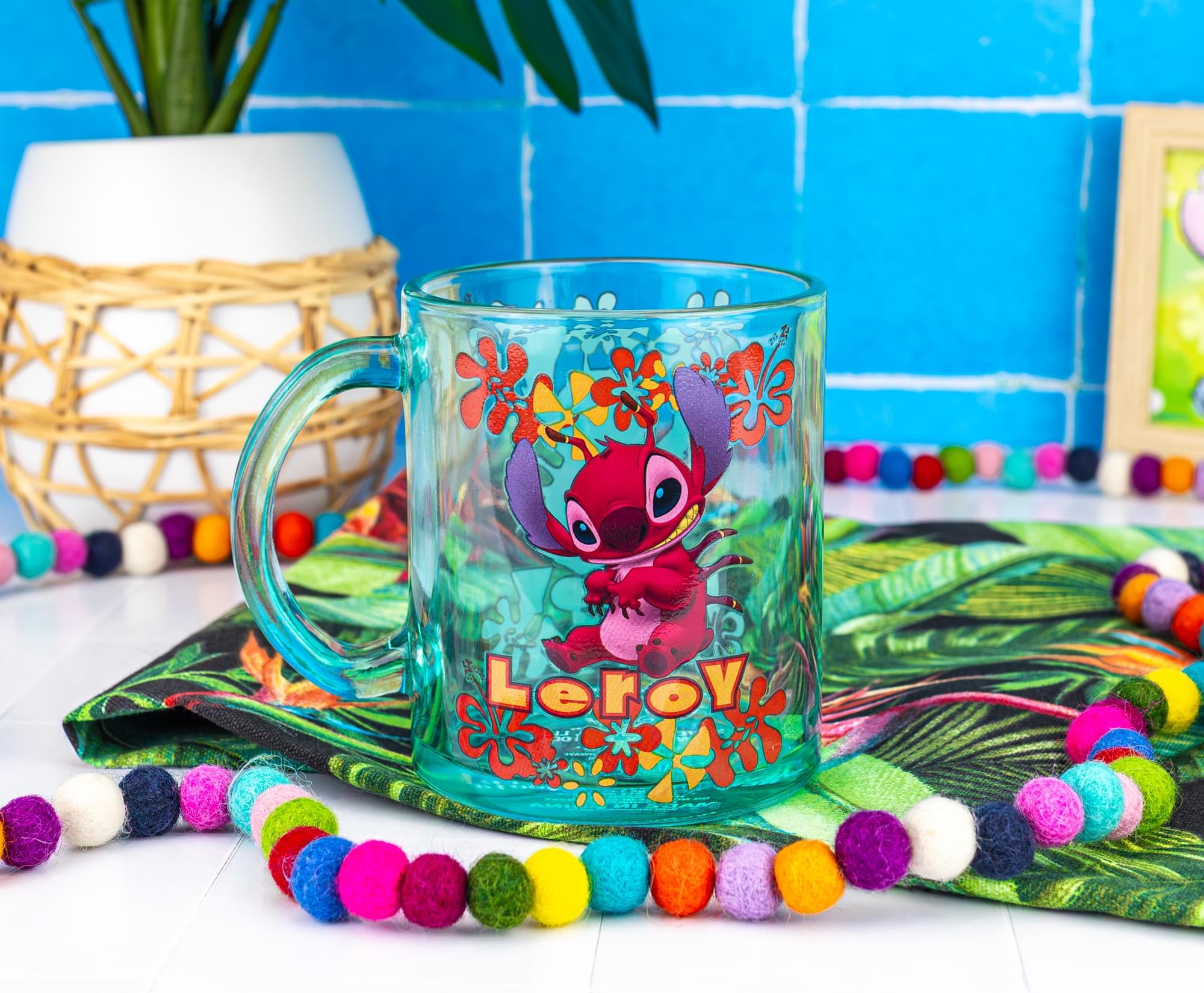 Disney Lilo & Stitch Leroy Glass Mug | Holds 18 Ounces