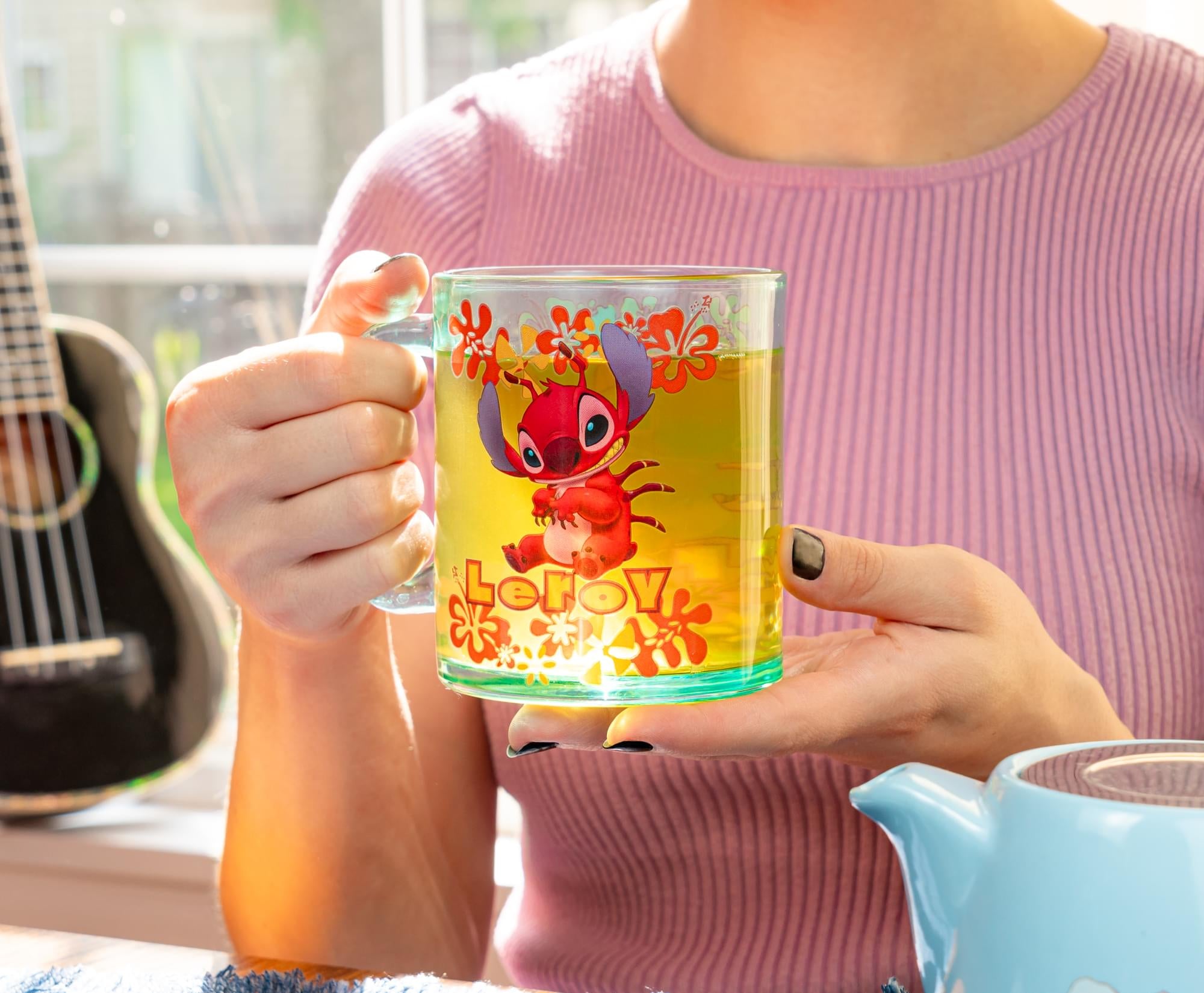 Disney Lilo & Stitch Leroy Glass Mug | Holds 18 Ounces