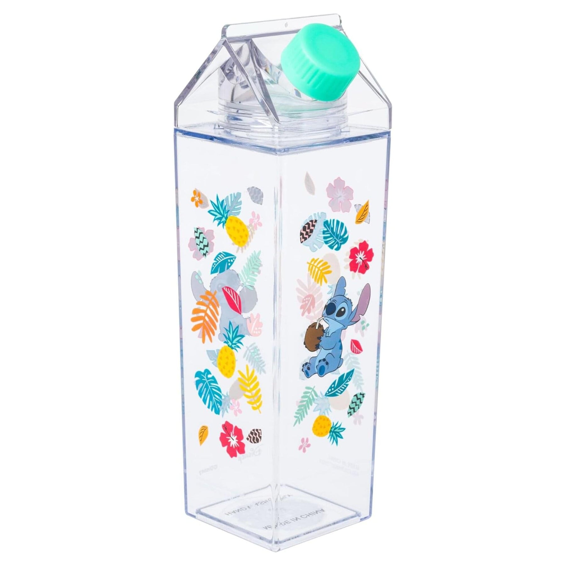 Disney Lilo & Stitch Tropical 16-Ounce Plastic Milk Carton Bottle