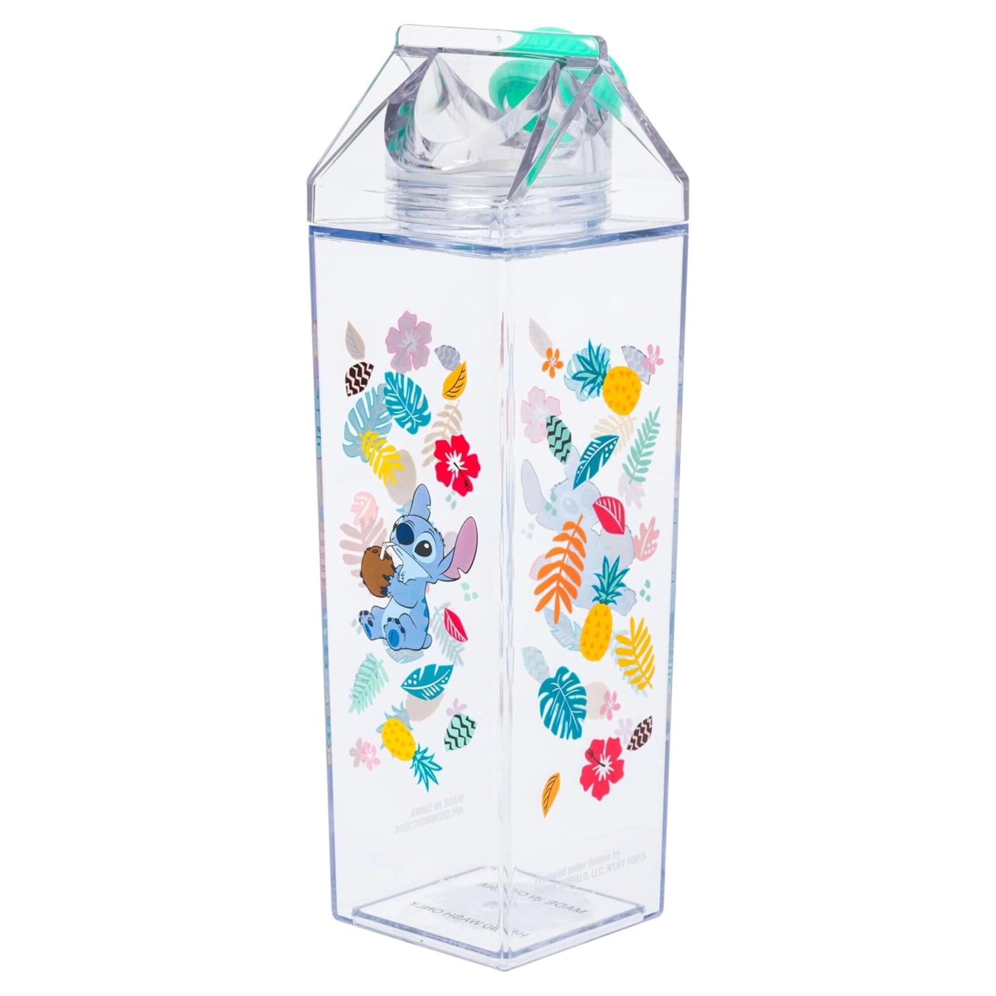 Disney Lilo & Stitch Tropical 16-Ounce Plastic Milk Carton Bottle