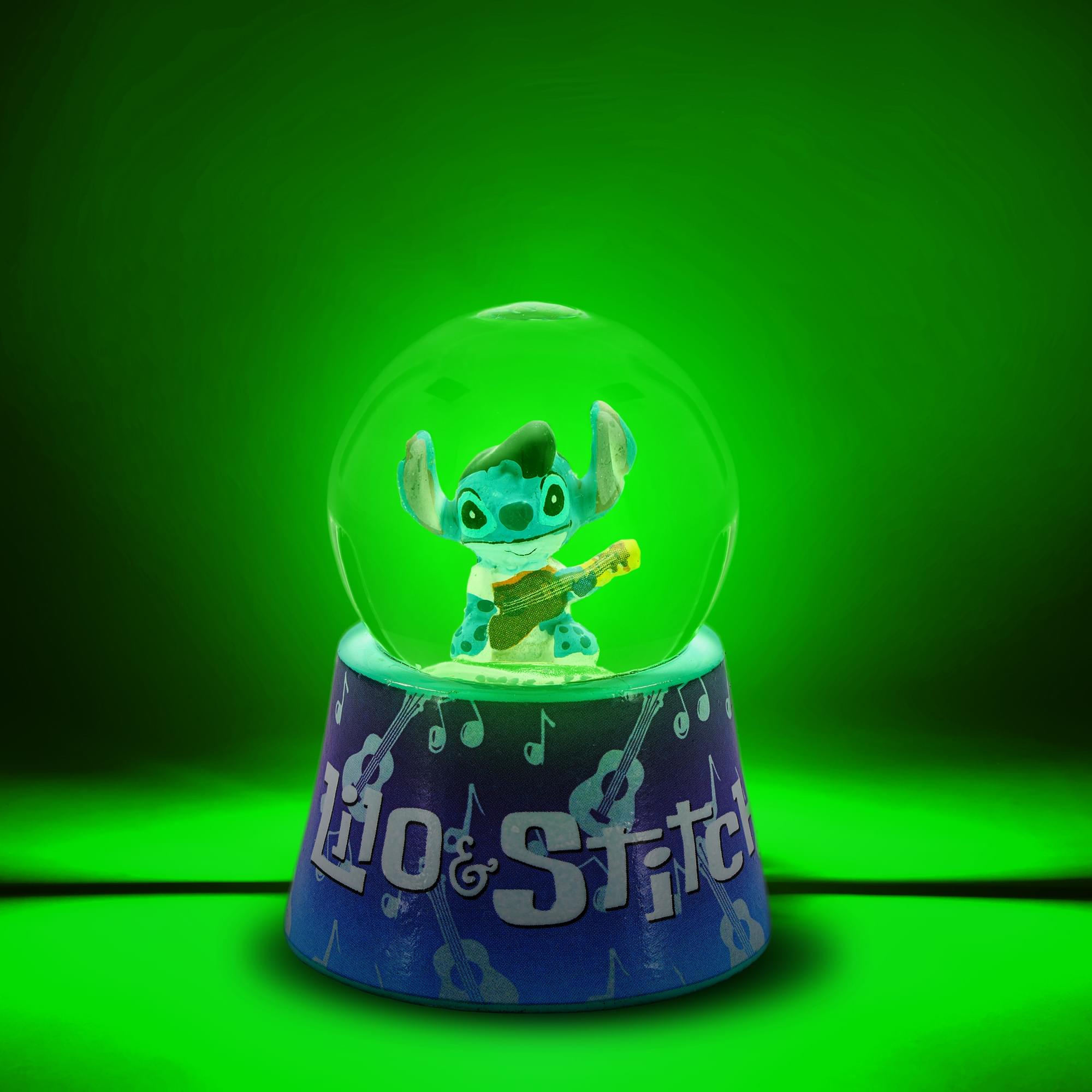 Disney Lilo & Stitch Elvis Stitch 3-Inch Mini Light-Up Snow Globe