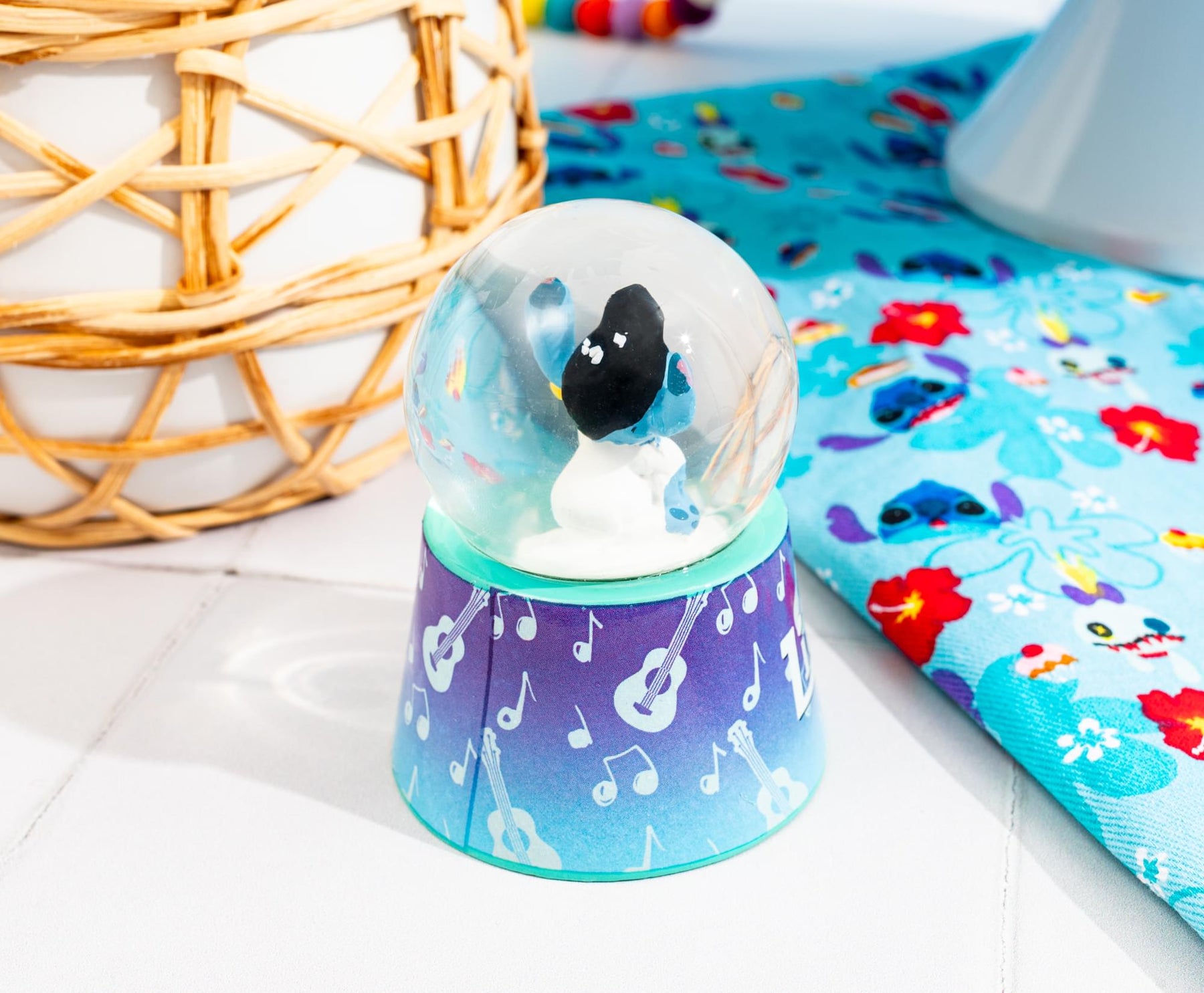 Disney Lilo & Stitch Elvis Stitch 3-Inch Mini Light-Up Snow Globe
