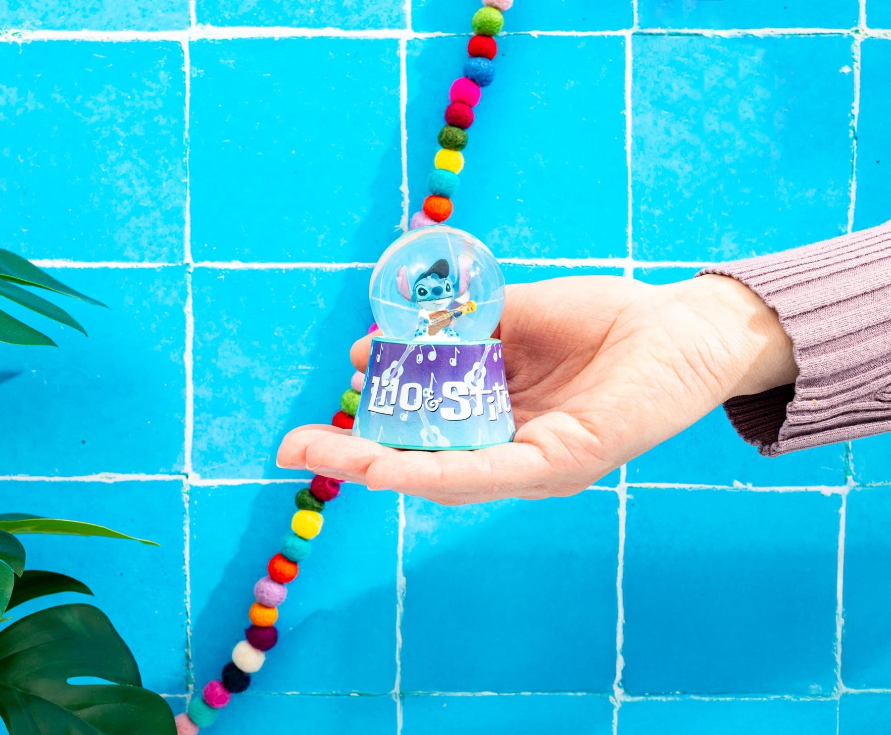 Disney Lilo & Stitch Elvis Stitch 3-Inch Mini Light-Up Snow Globe